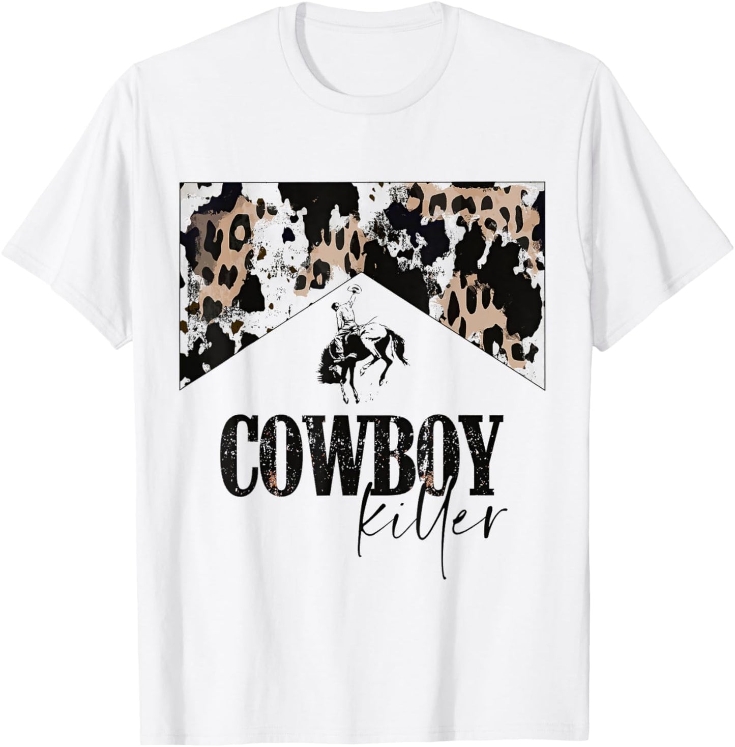Cowboy Killer Western leopard country cowgirl vintage woman T-Shirt - T-Shirt | White