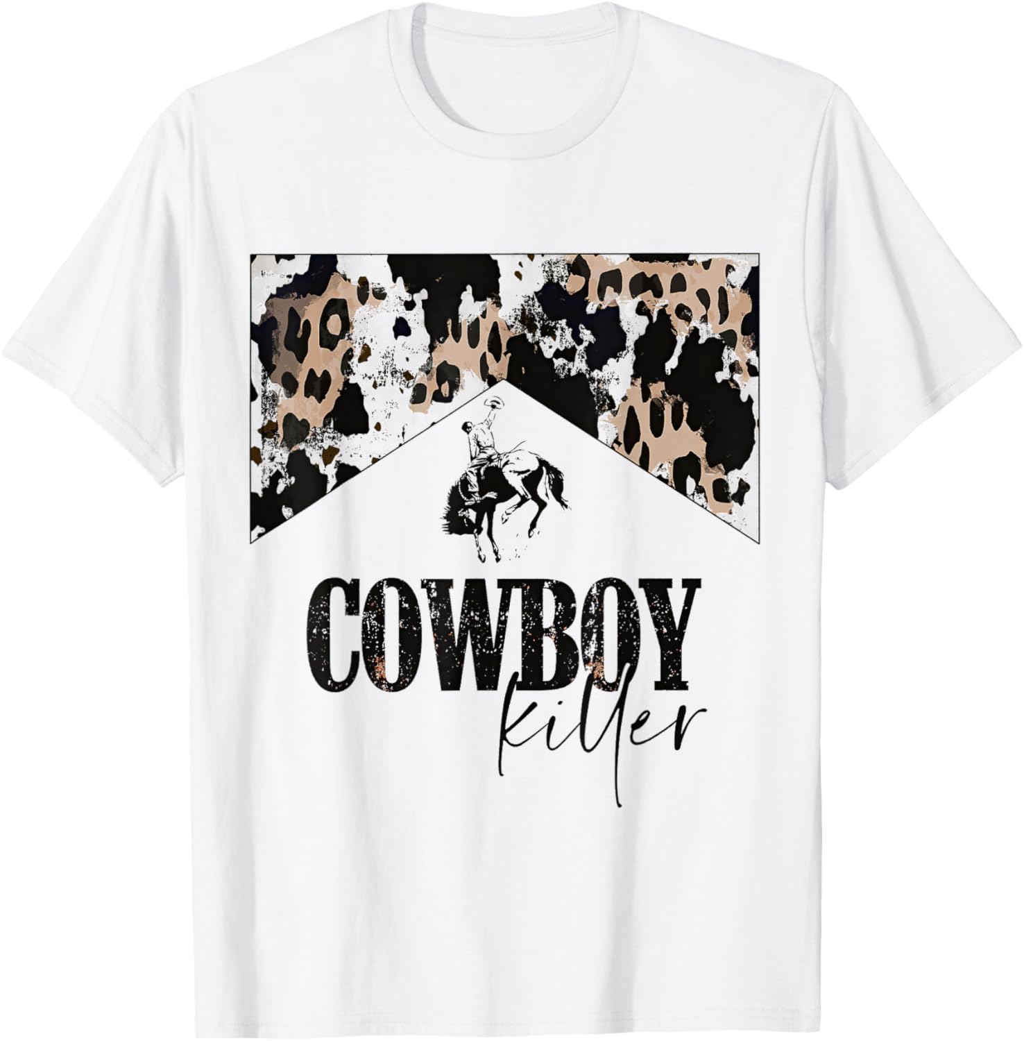 Cowboy Killer Western leopard country cowgirl vintage woman T-Shirt - T-Shirt | White