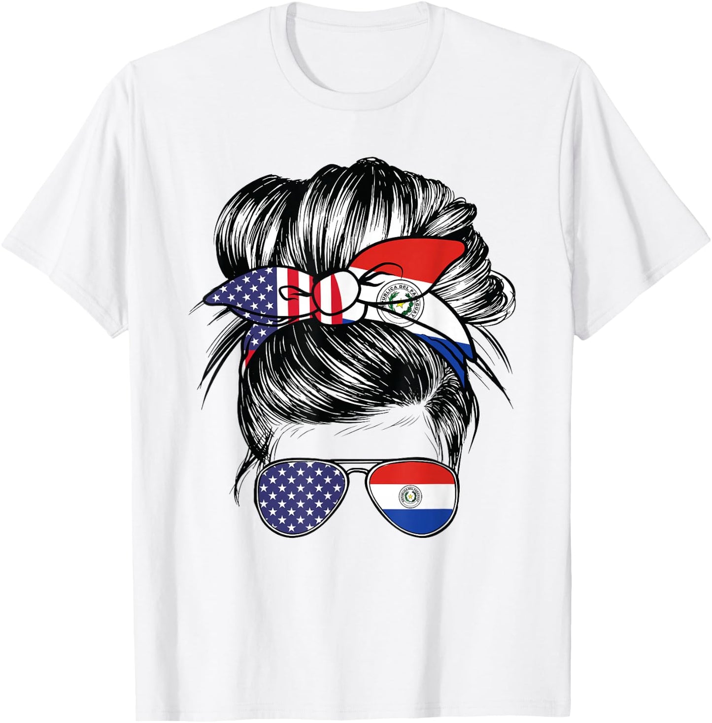 Paraguay Flag American Women Girl USA Heritage Paraguayan T-Shirt - T-Shirt | White