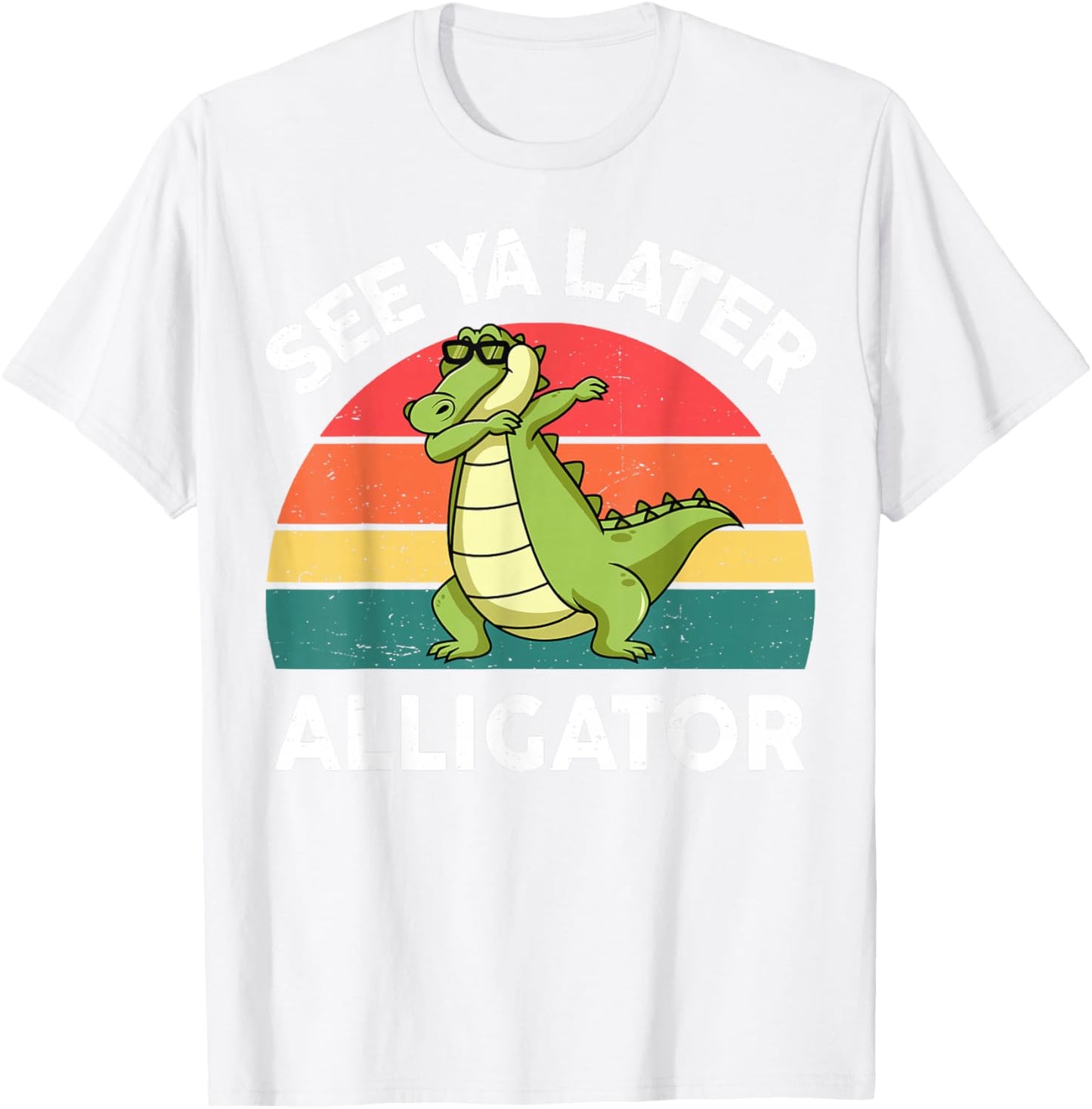 Kids See Ya Later Alligator-Shirt Toddler Boy Funny Animal T-Shirt - T-Shirt | White