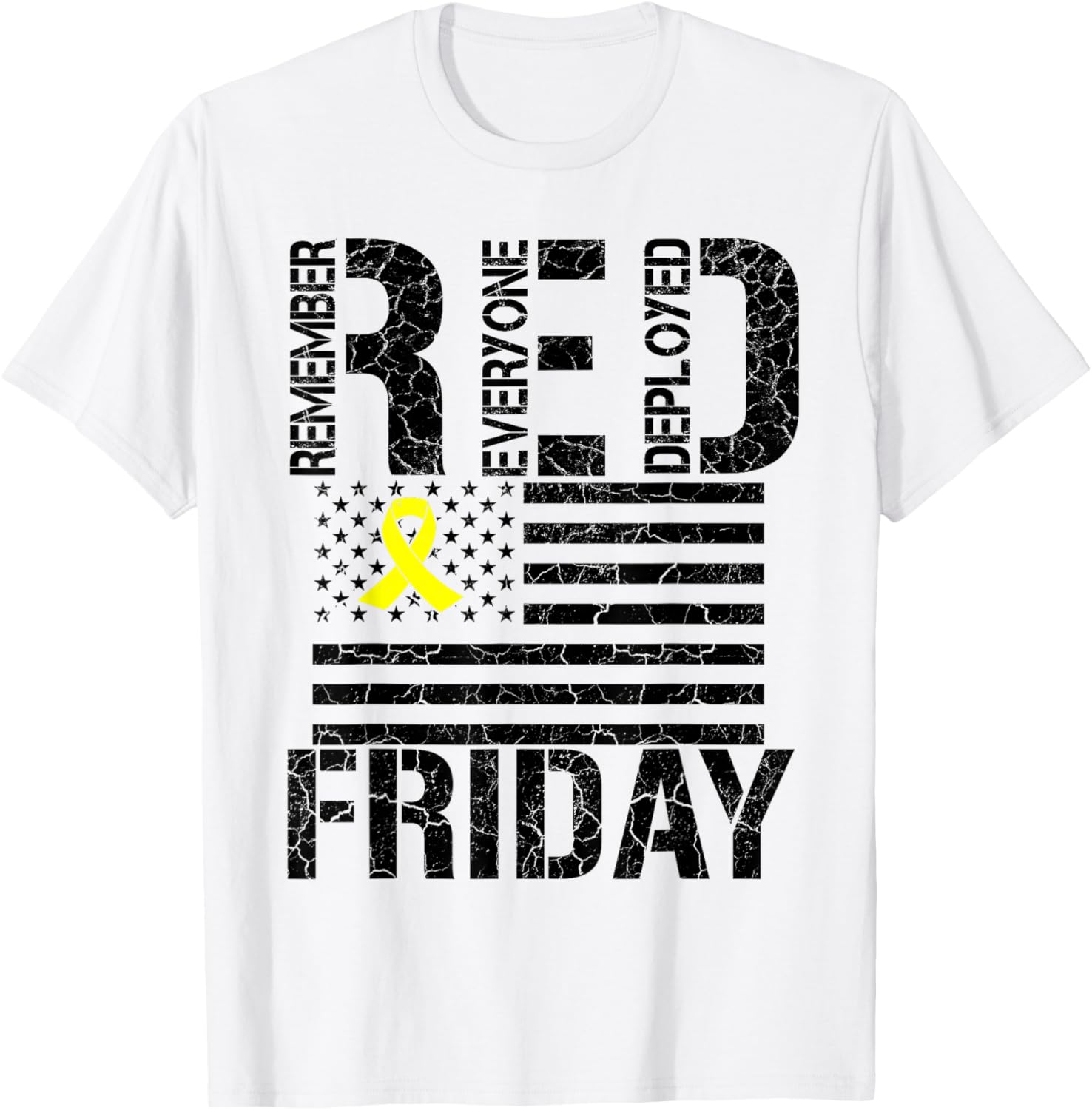 R.E.D. Remember Everyone Deployed - Red Friday T-Shirt - T-Shirt | White