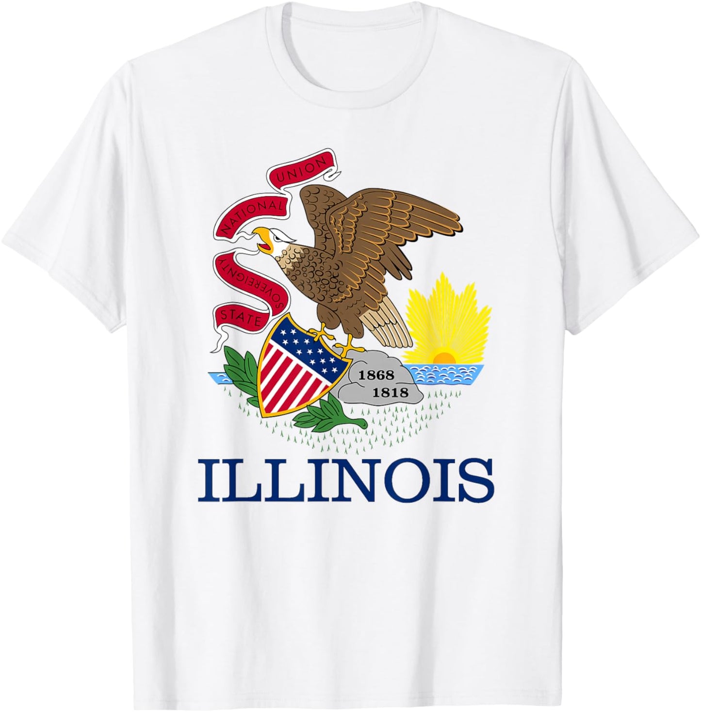 State Flag Illinois of the Prairie State T-Shirt - T-Shirt | White