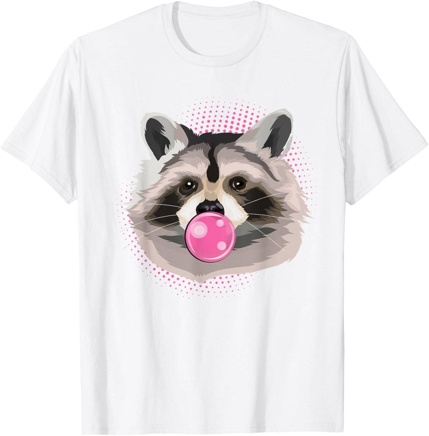 Funny Trash Panda Bubble Gum Animal Pink Bubblegum Raccoon T-Shirt - T-Shirt | White