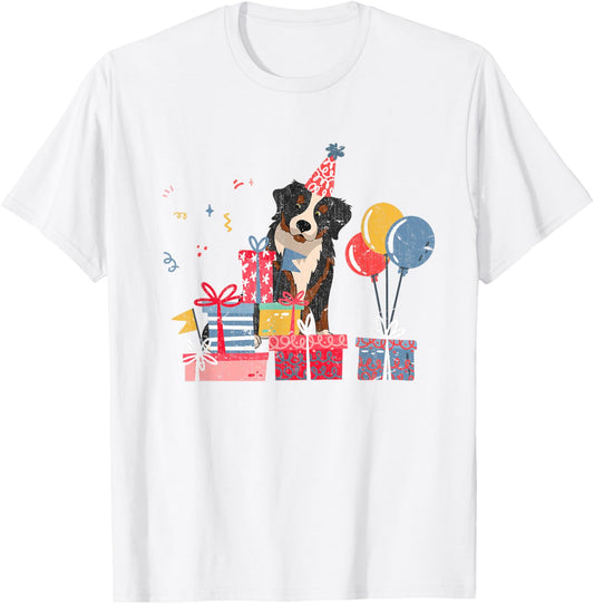 Dog Animal Lover Pet Kids Birthday Party Bernese Mountain T-Shirt - T-Shirt | White