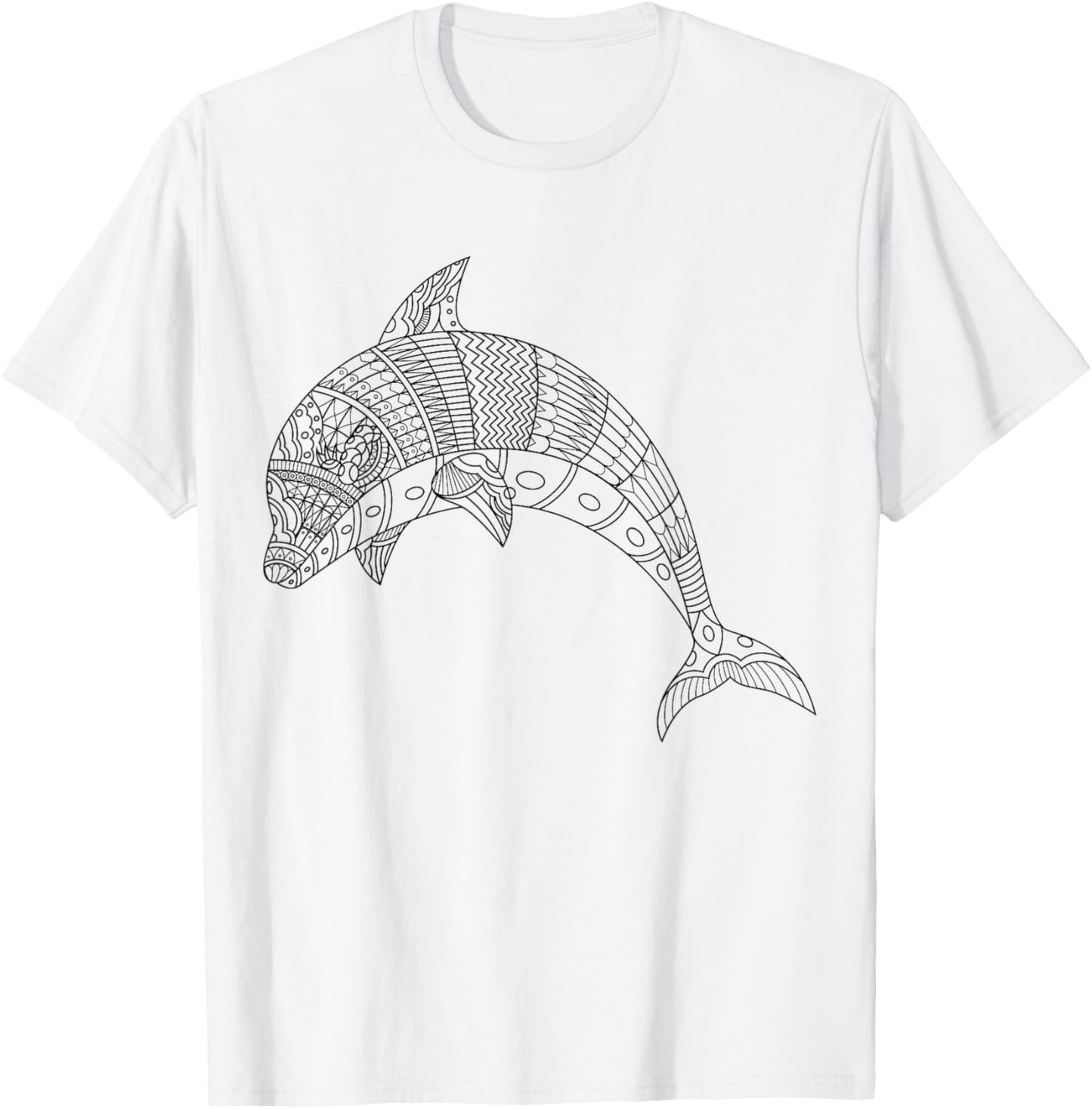Cute dolphin to paint and color in for children T-Shirt - T-Shirt | White
