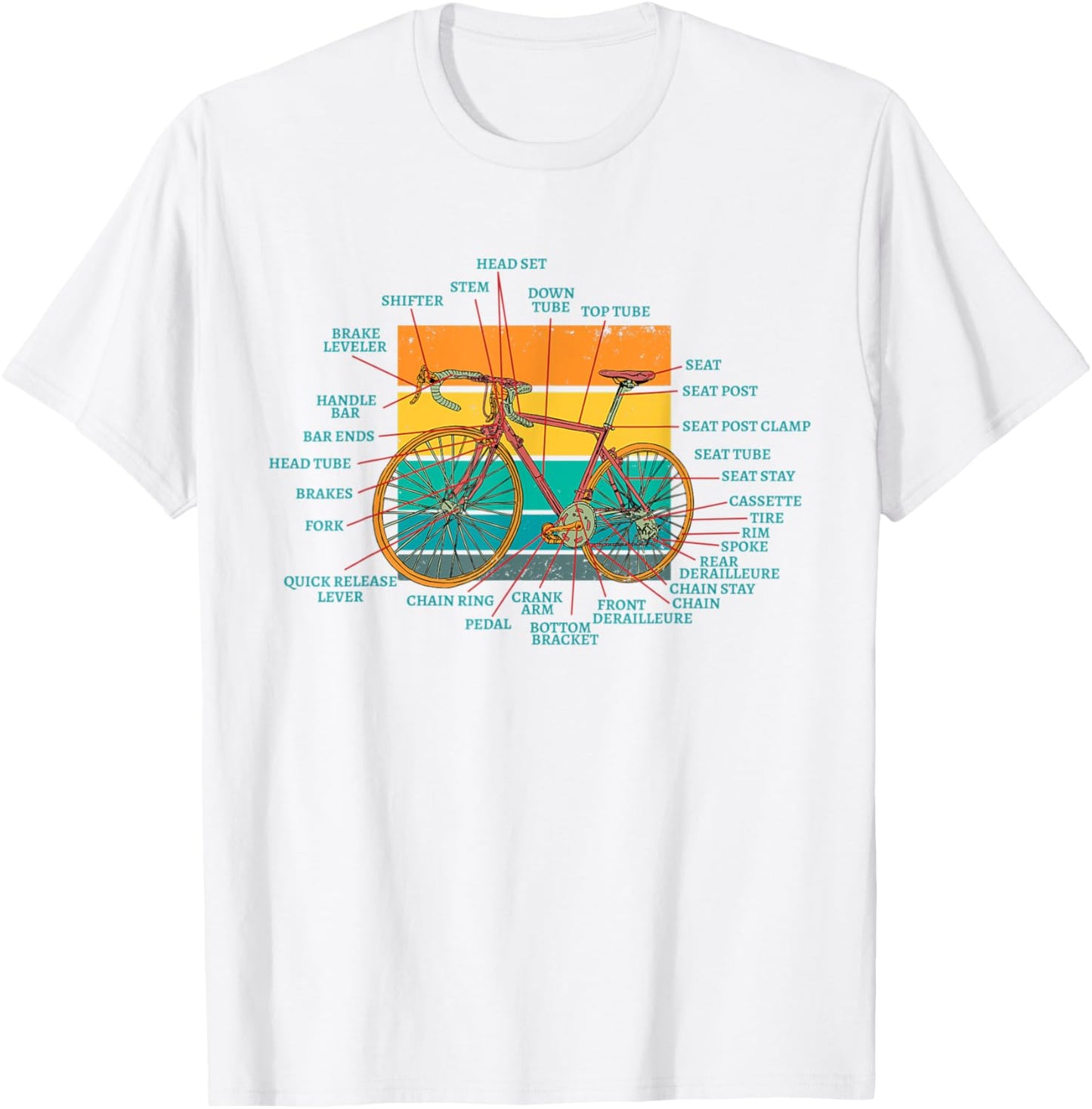 Bike Anatomy of a Bicycle Cycling Lover T-Shirt - T-Shirt | White