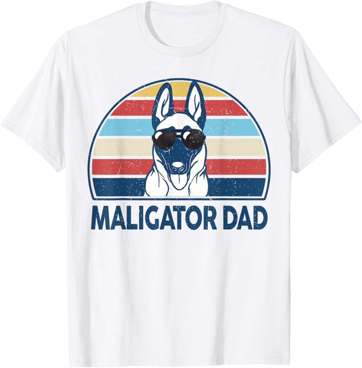 Funny Belgian Malinois Maligator Dad for Dog Lover T-Shirt - T-Shirt | White