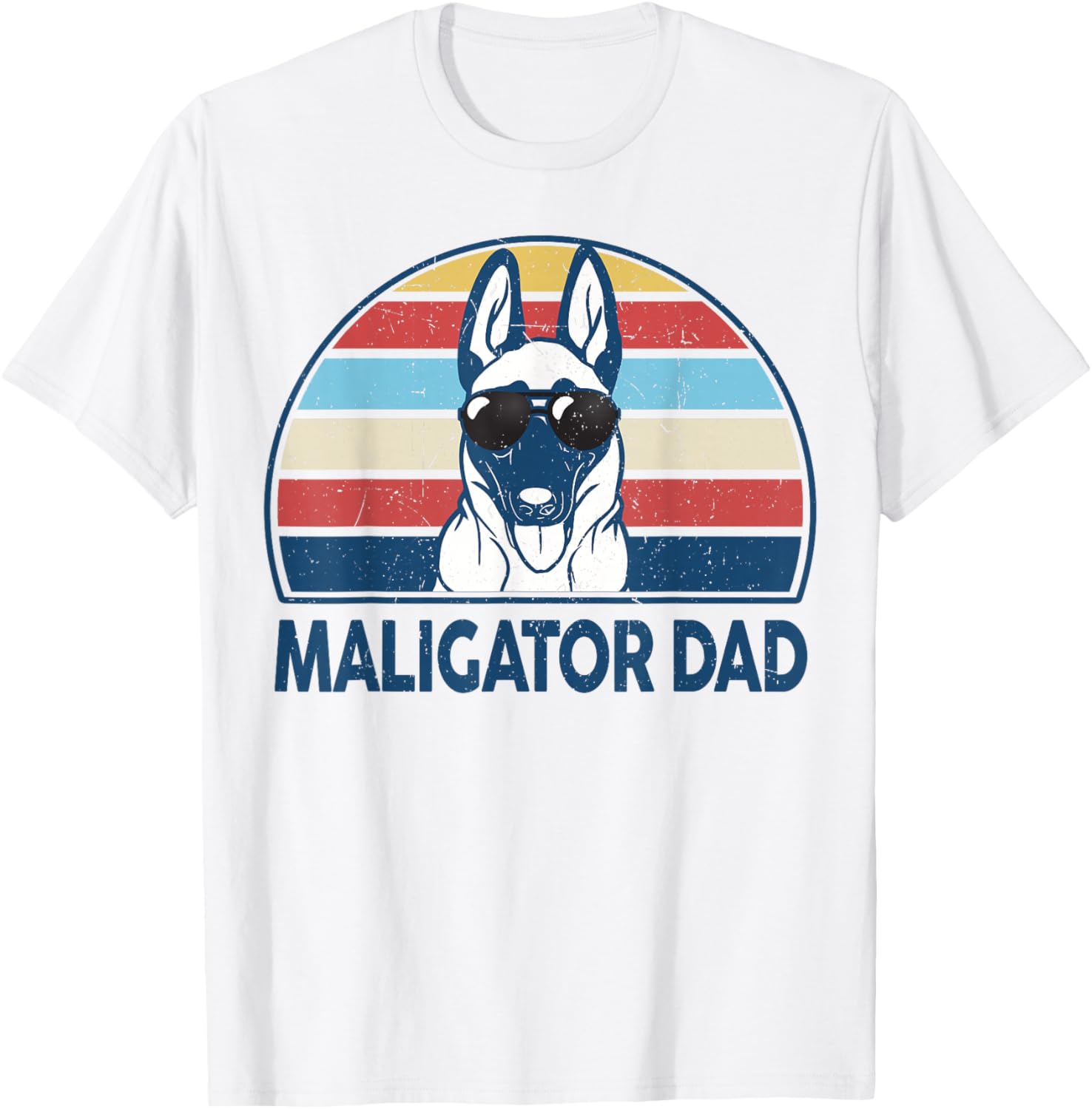 Funny Belgian Malinois Maligator Dad for Dog Lover T-Shirt - T-Shirt | White