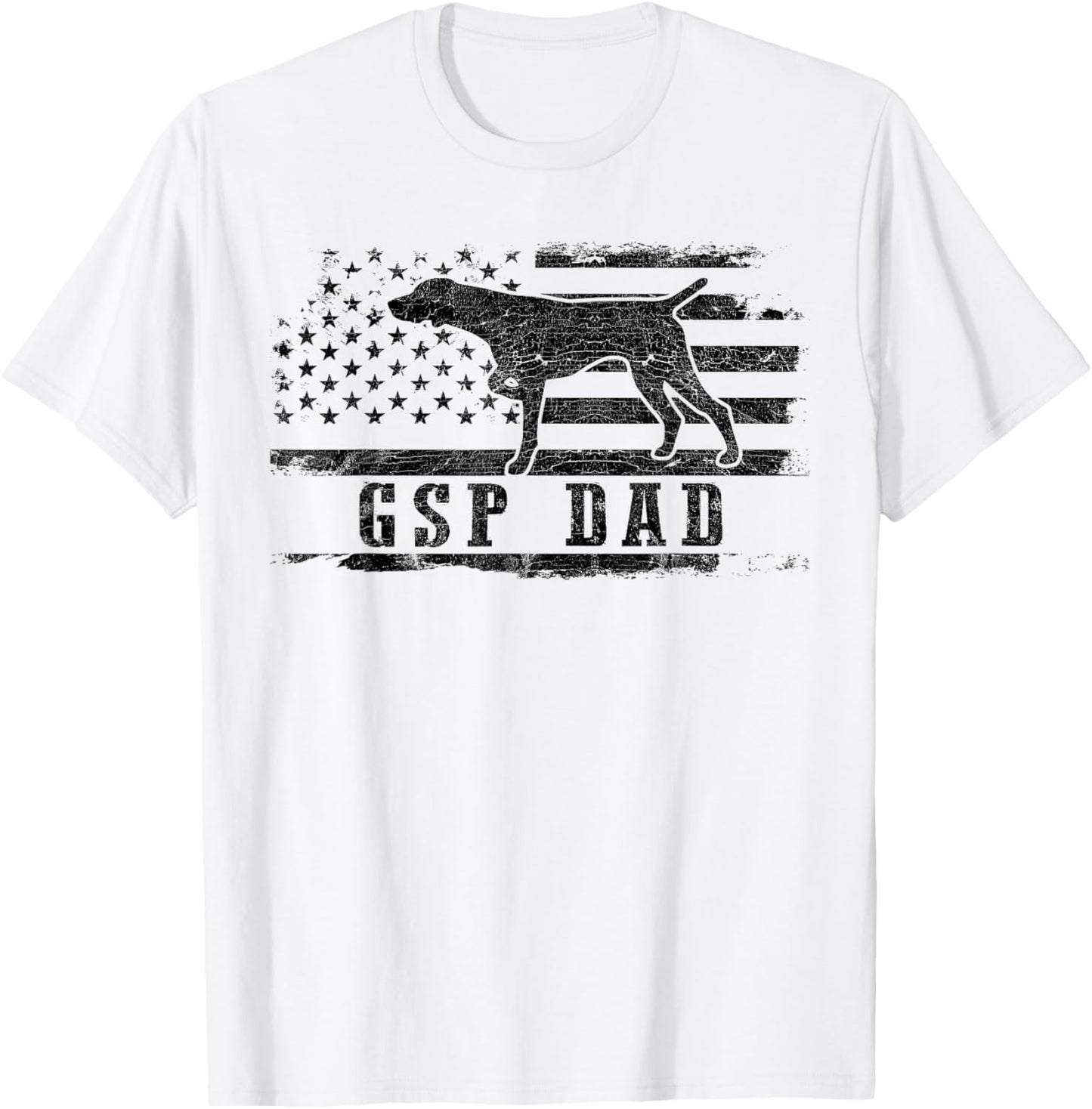 GSP Dad USA American Flag German Shorthaired Pointer Dog T-Shirt - T-Shirt | White