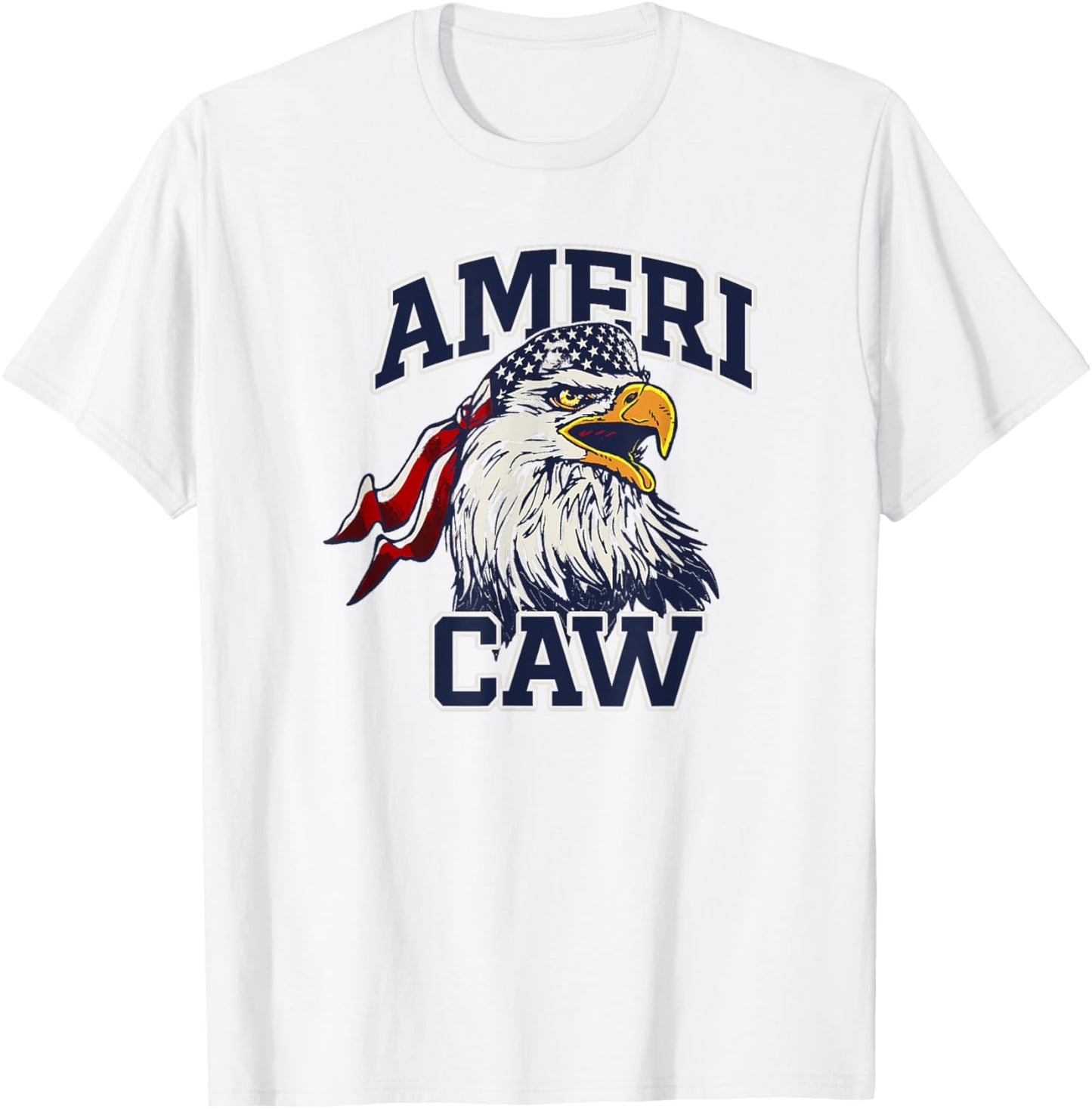Trendy Ameri Caw American Biker Eagle T-Shirt - T-Shirt | White