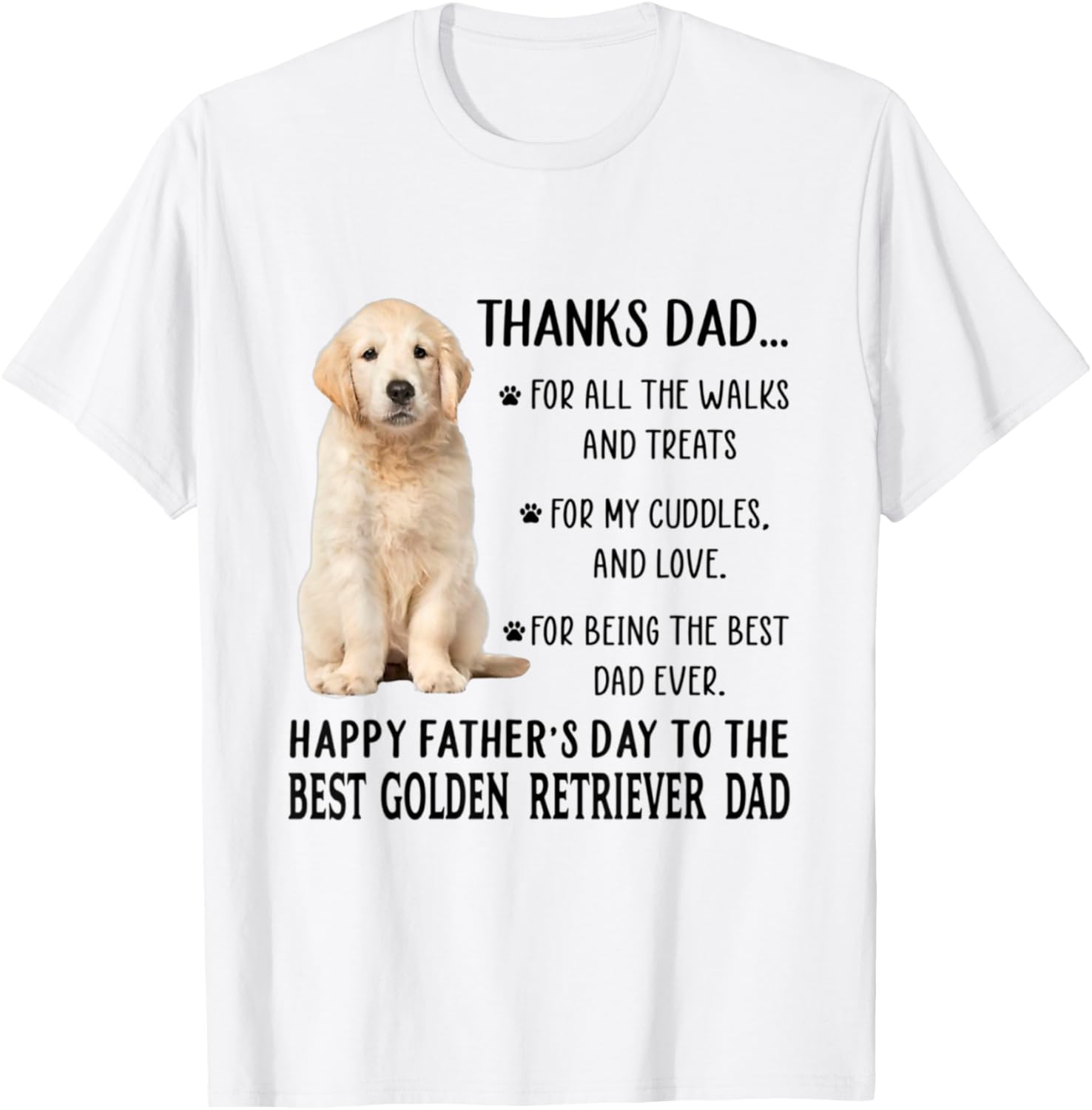 Dog Dad Happy Father's Day To The Best Golden Retriever Dad Women Kids T-Shirt - T-Shirt | White