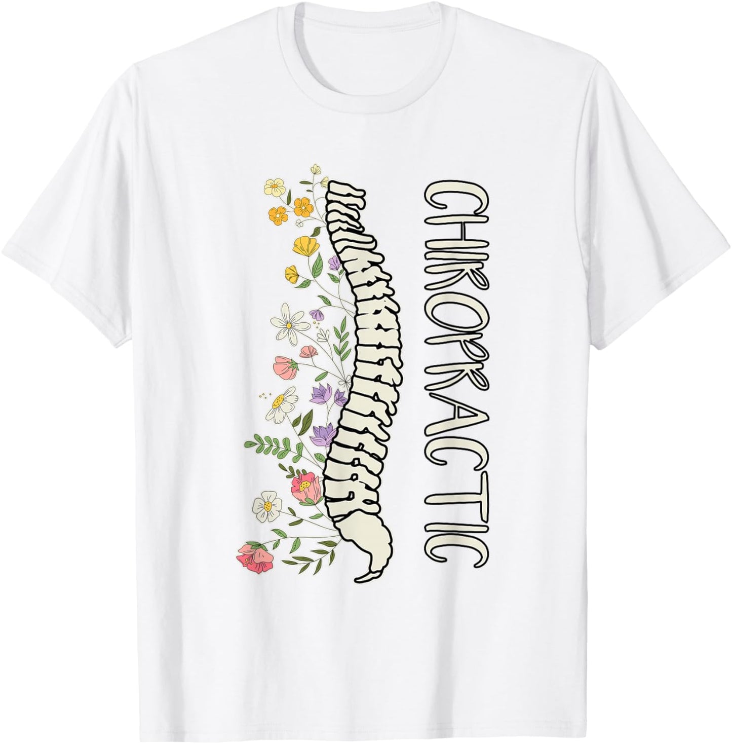 Chiropractor Gifts -Adults Blue Modern Chiropractic T-Shirt - T-Shirt | White