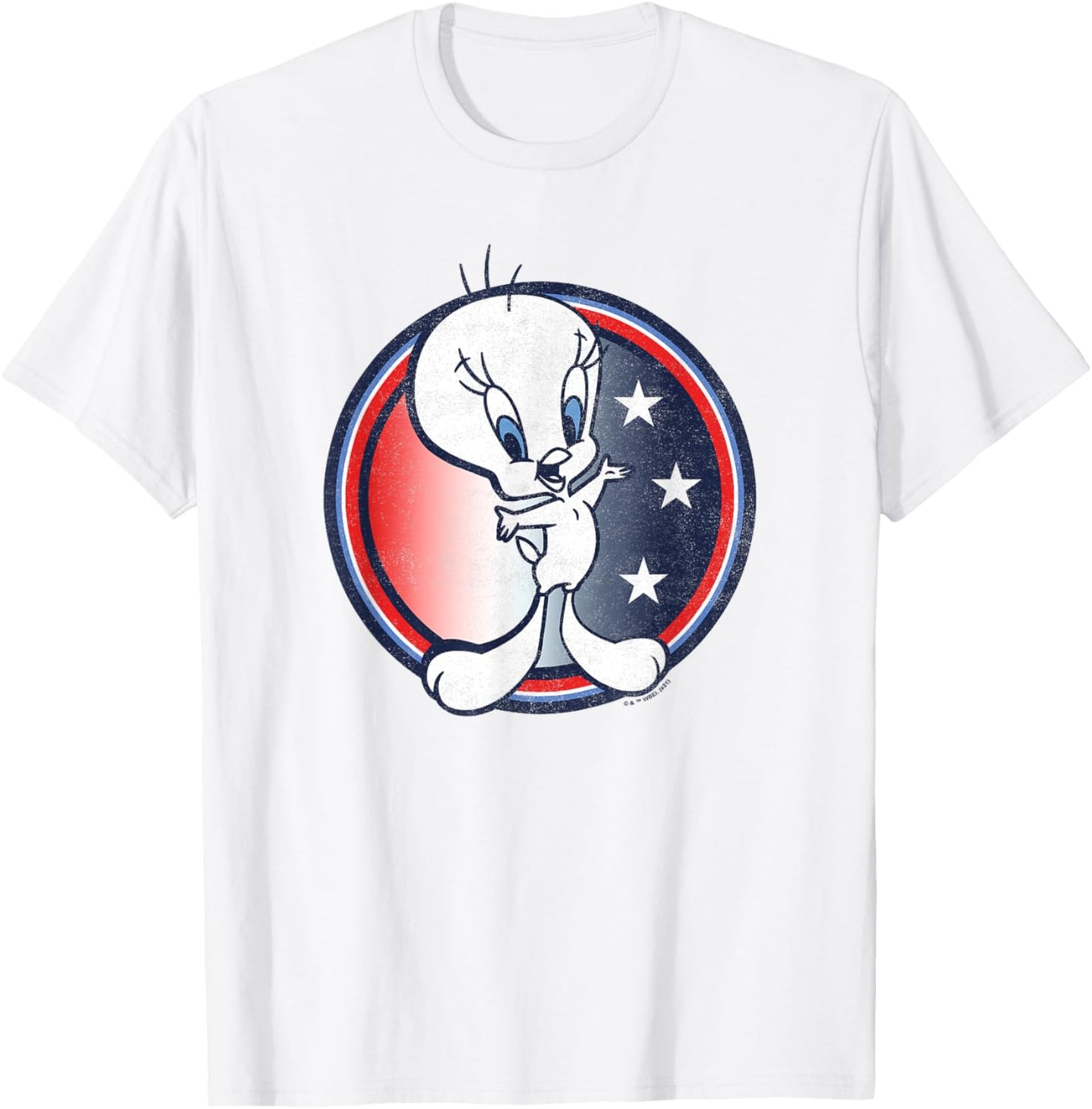 Looney Tunes Tweety Bird Fourth Of July Americana Circle T-Shirt - T-Shirt | White