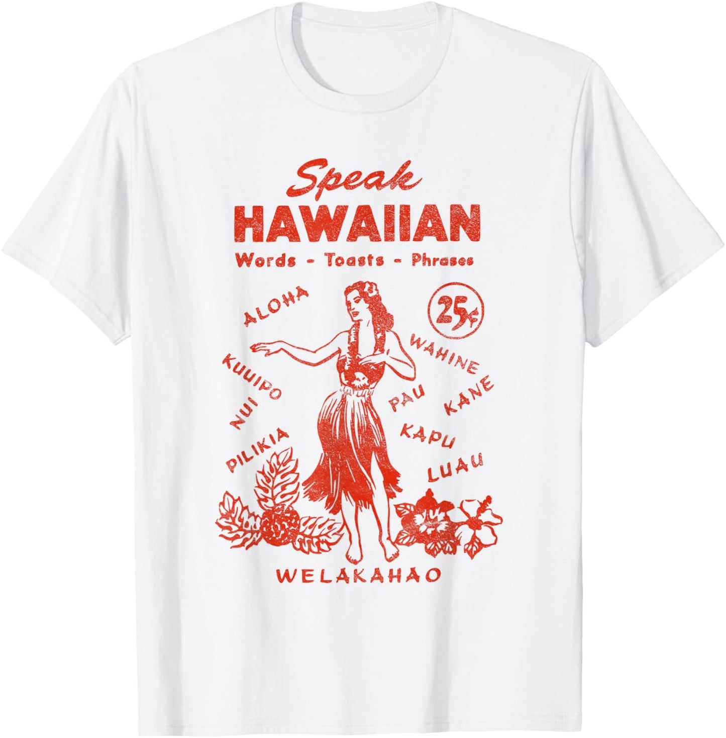 Funny Hawaii Phrasebook 50s Tiki Style T-Shirt - T-Shirt | White