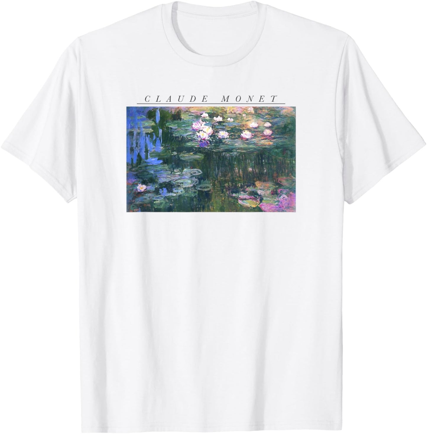 Trendy Claude Monet Lily Pad Picture T-Shirt - T-Shirt | White