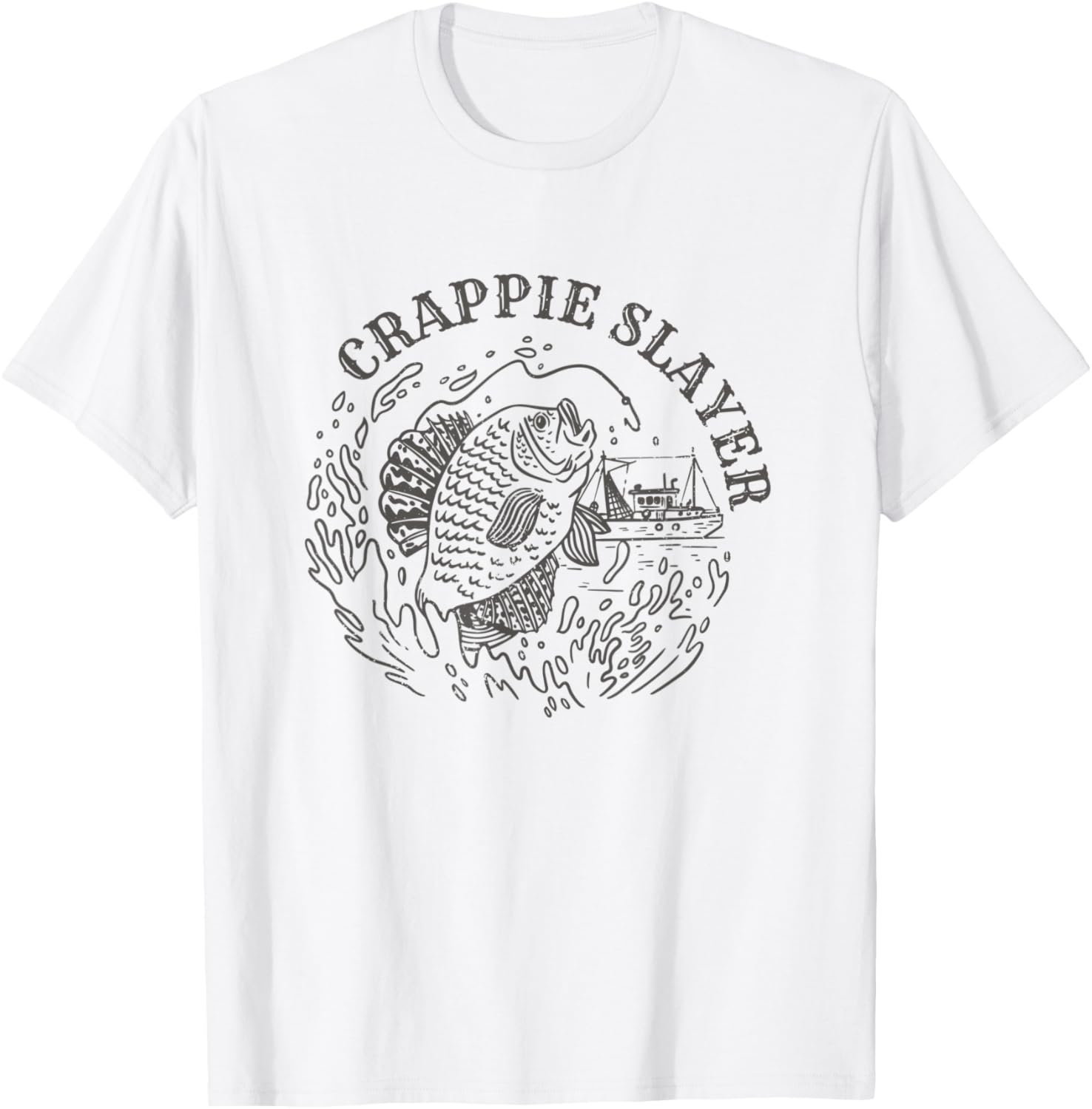 Crappie Slayer Traveling Hiking Camping fishing in Nature T-Shirt - T-Shirt | White