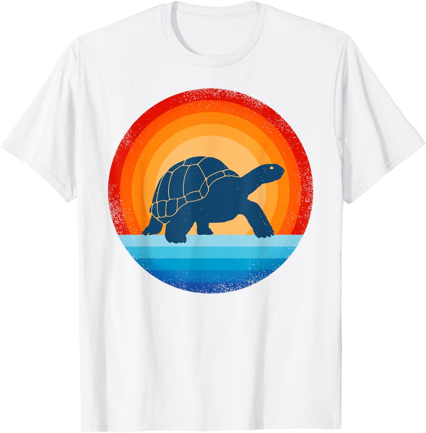 Tortoise Retro Vintage 60 70s Sunset Turtle Reptile Animal T-Shirt - T-Shirt | White