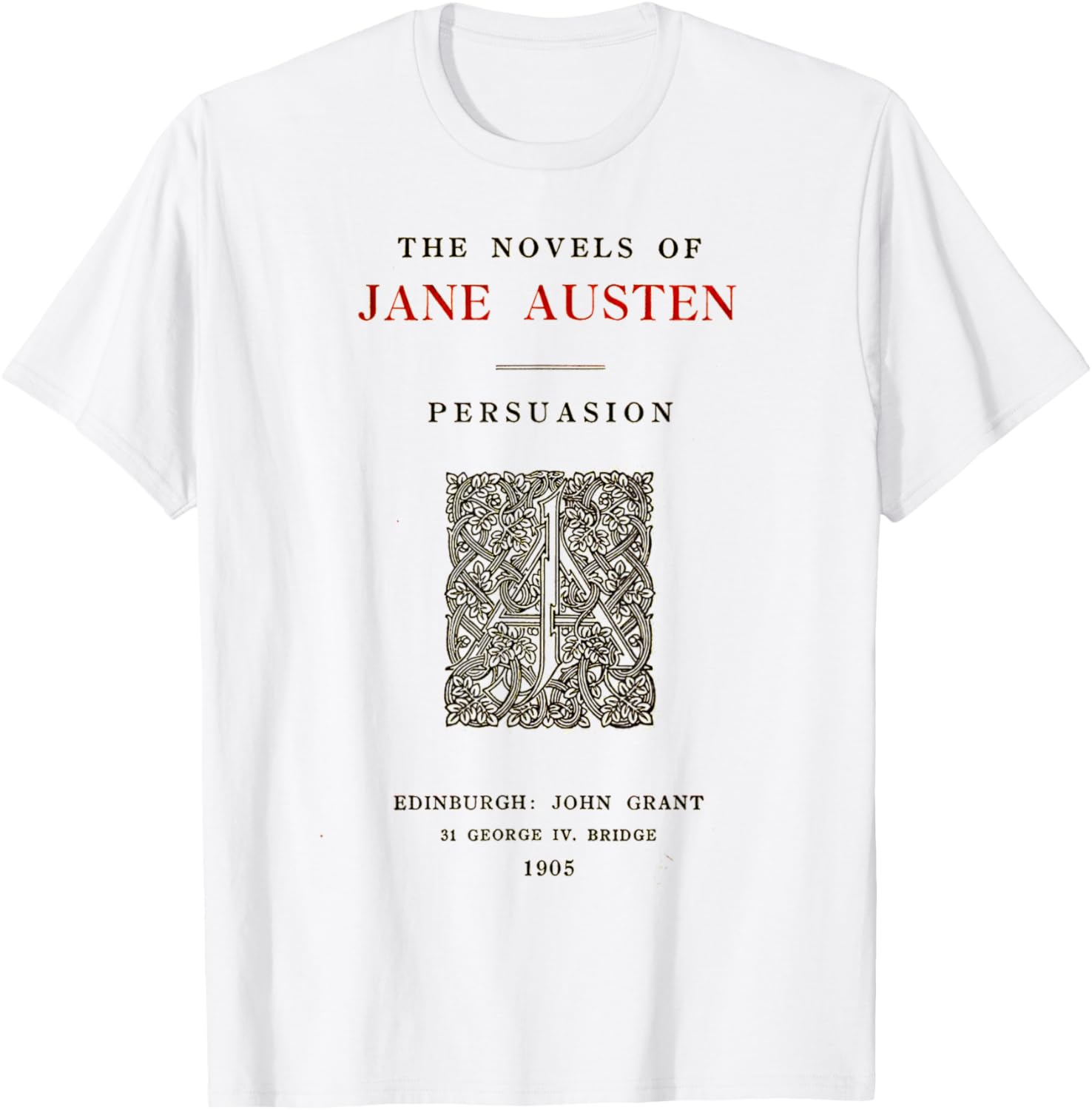 Persuasion Jane Austen Title Page T-Shirt - T-Shirt | White