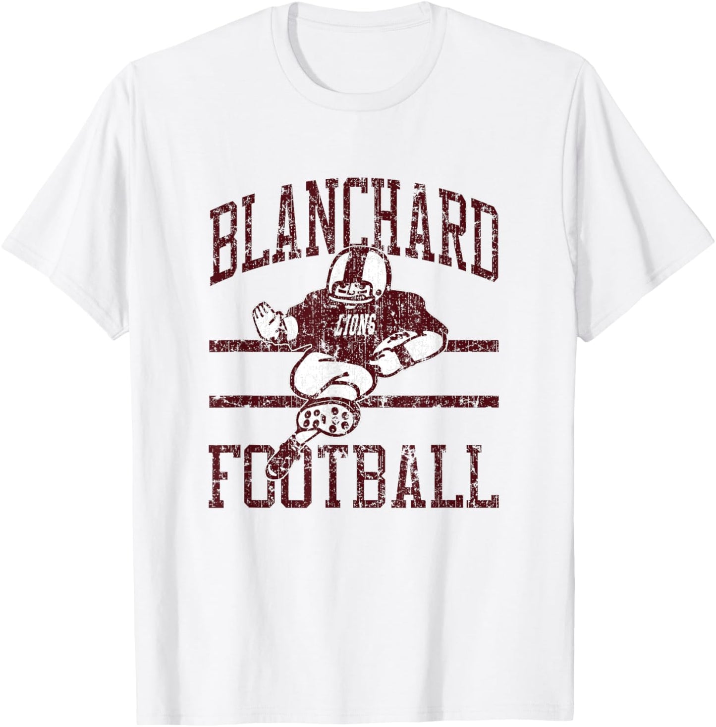 Blanchard Lions Football Player T-Shirt - T-Shirt | White