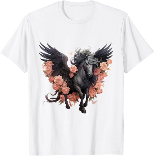 Pegasus, Winged flying horse, Greek Ancient Mythology T-Shirt - T-Shirt | White