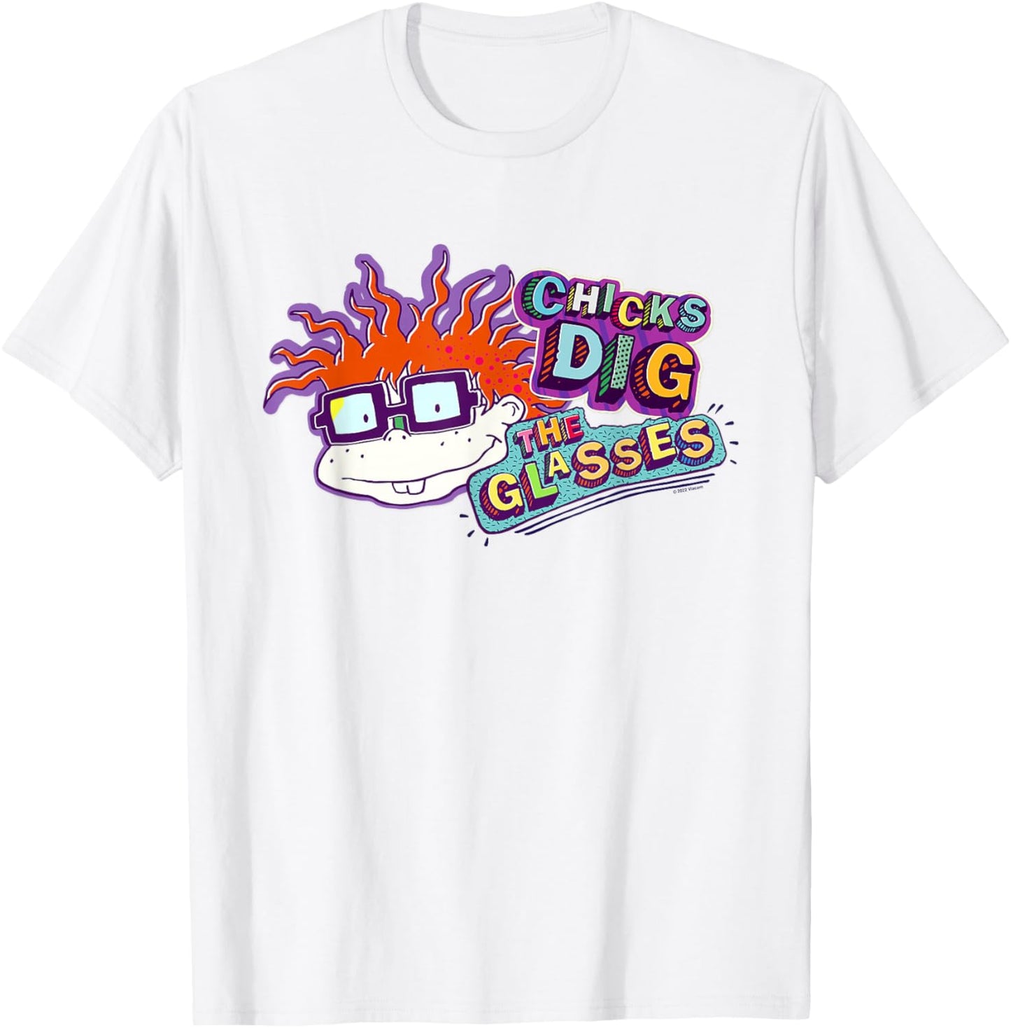 Rugrats Chicks Dig the Glasses Badge T-Shirt - T-Shirt | White