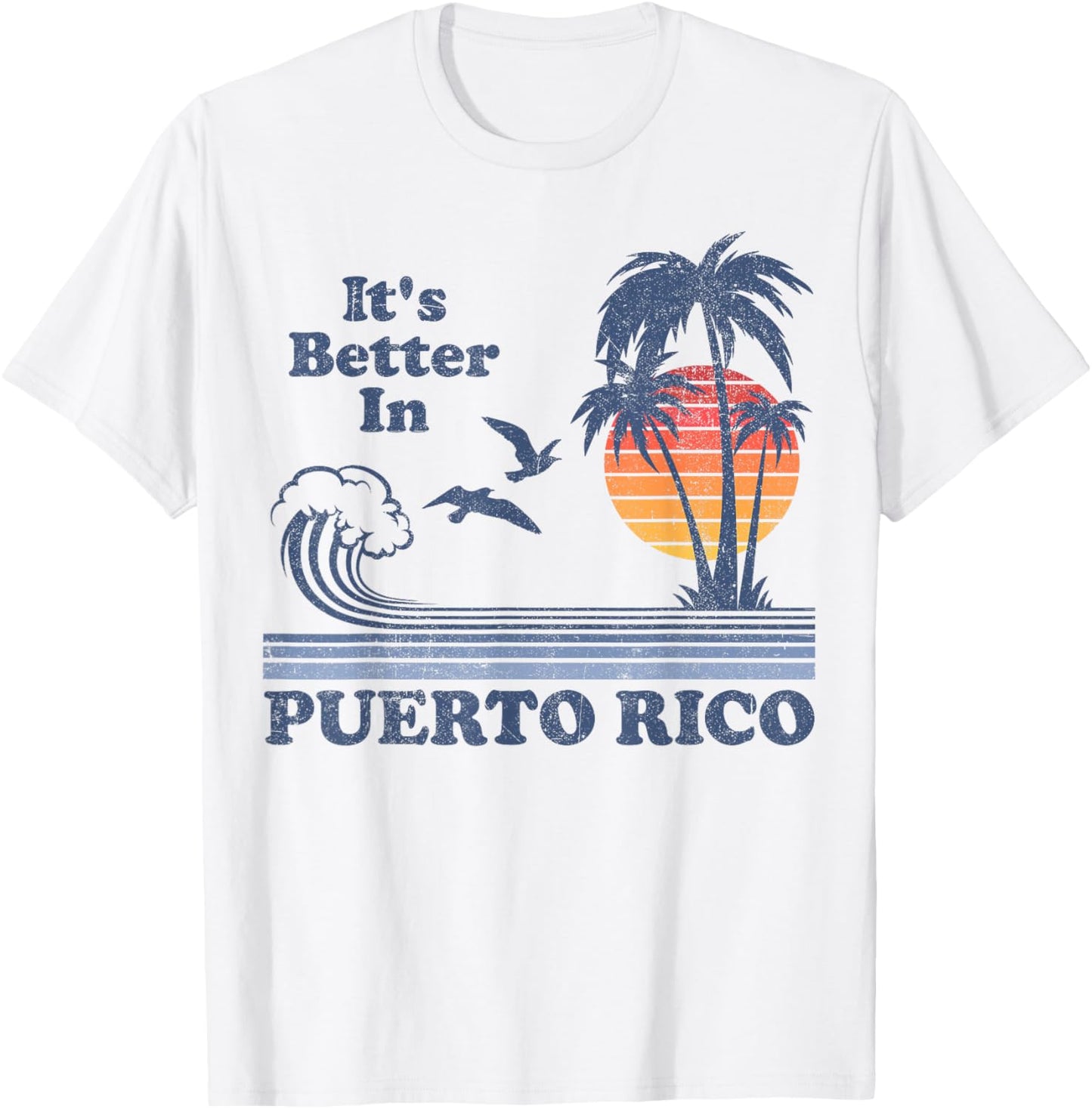 It's Better In Puerto Rico Beach Retro Vintage 80's 70's Women Kids T-Shirt - T-Shirt | White