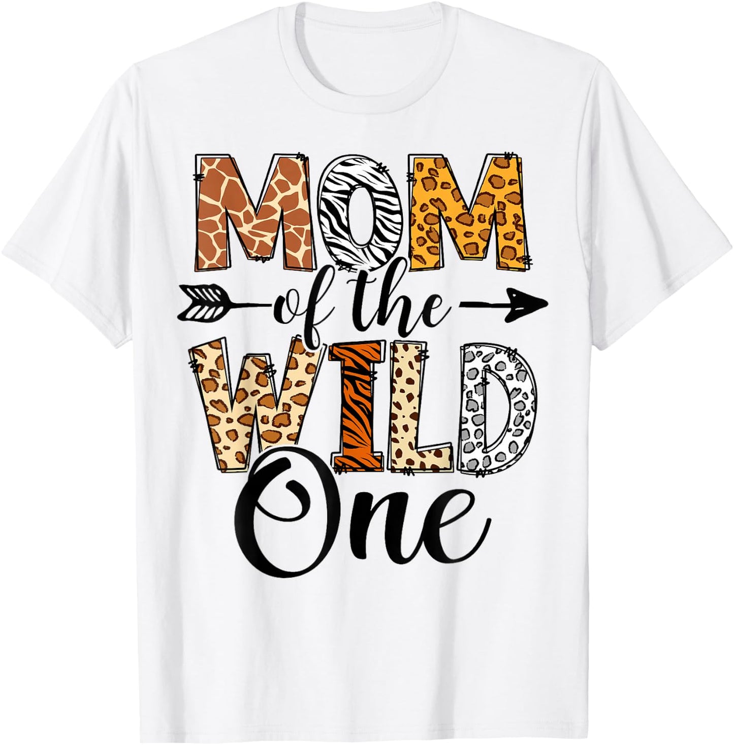 Mom Of The Wild One Family 1st Birthday African Safari Gift T-Shirt - T-Shirt | White