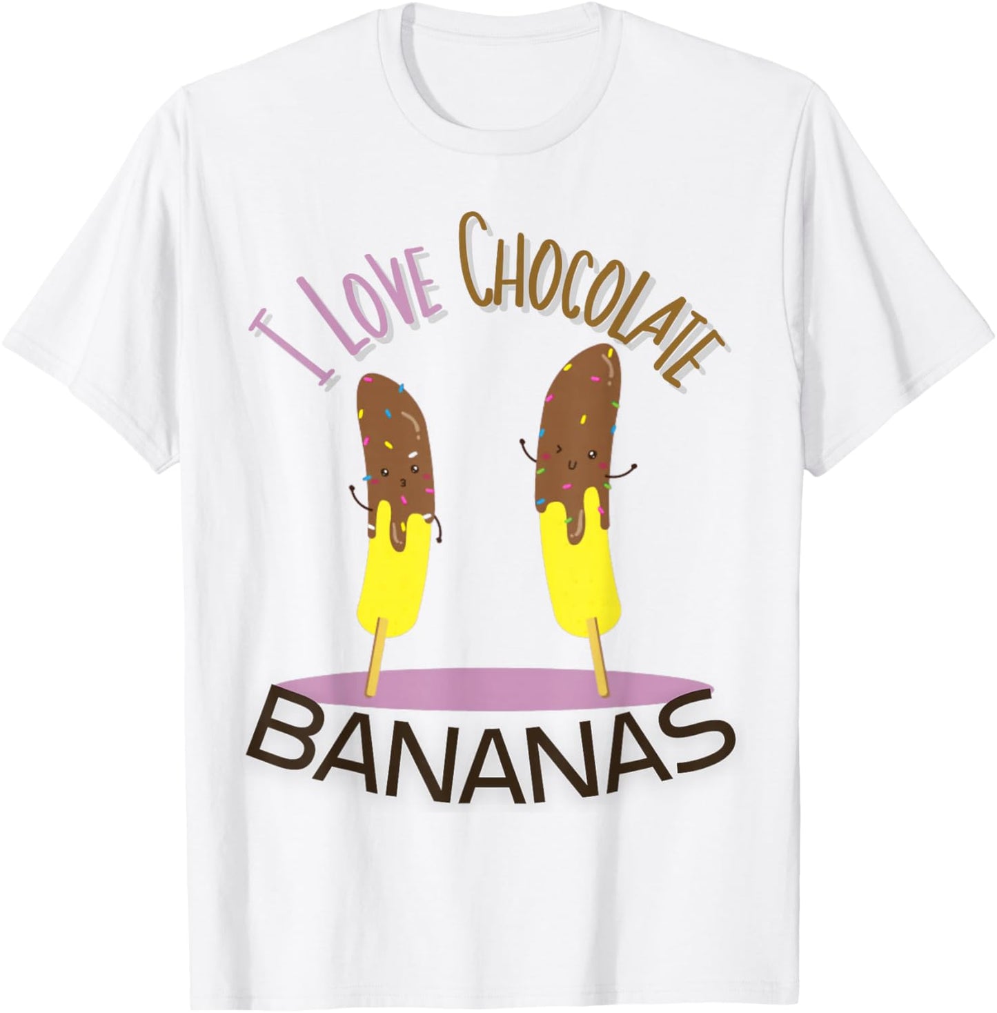 I Love Chocolate Bananas T-Shirt - T-Shirt | White