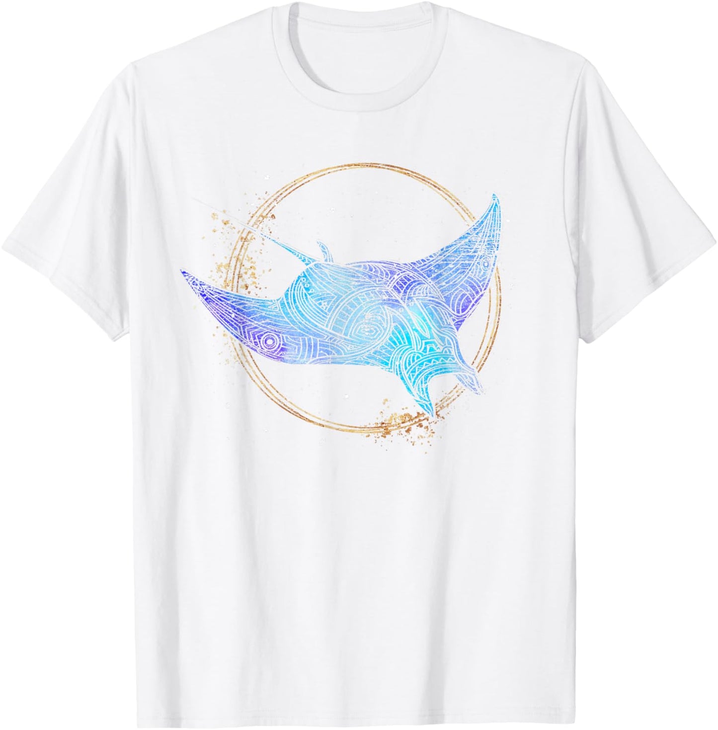 Ocean Animal Lover Hawaiian Tattoo Stingray Manta Ray T-Shirt - T-Shirt | White