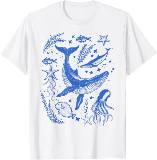 Ocean Marine Life Collection Sea Life lover T-Shirt - T-Shirt | White