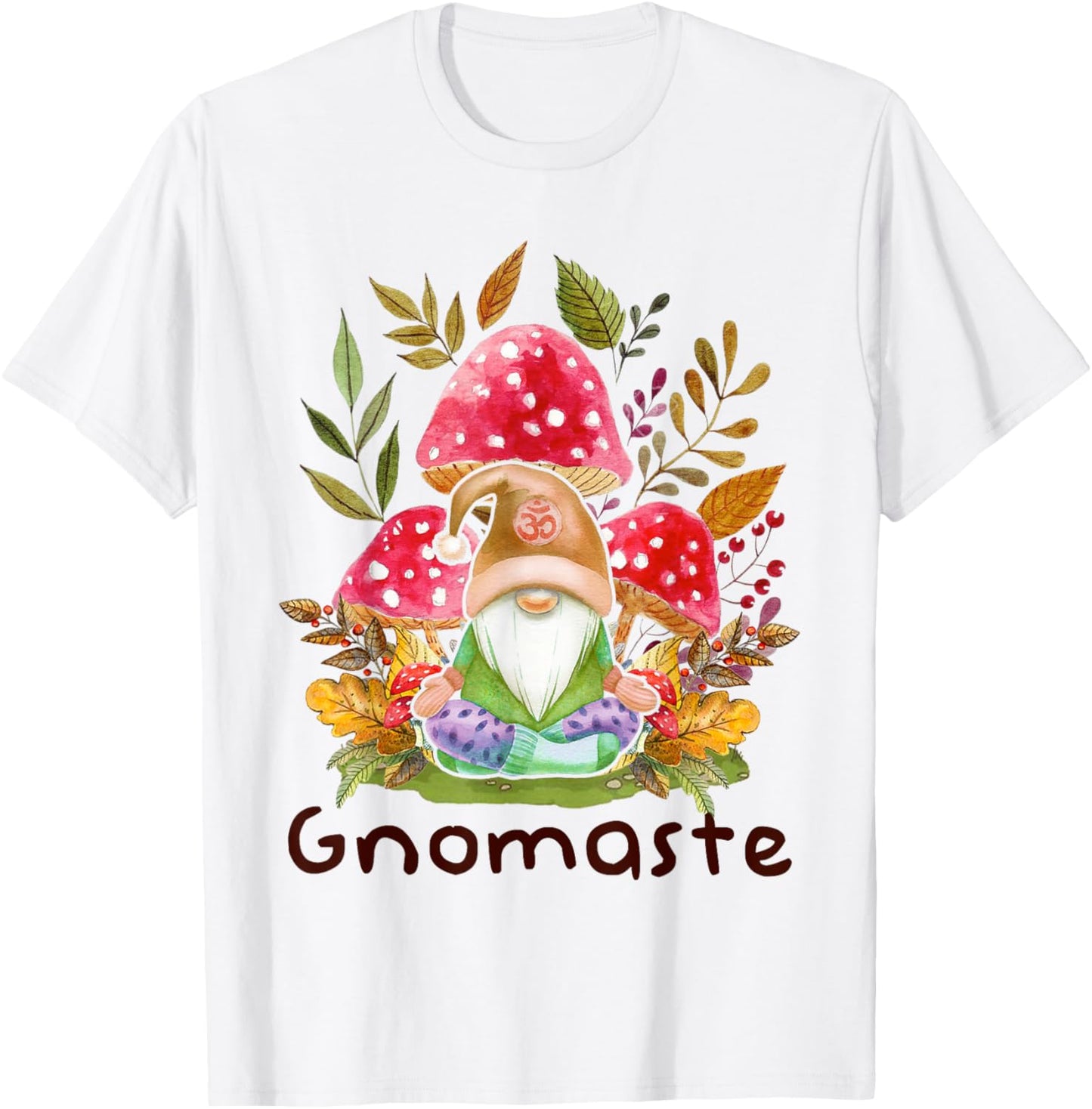 Cute Gnomaste Yoga Gnome Namaste Meditation Zen T-Shirt - T-Shirt | White