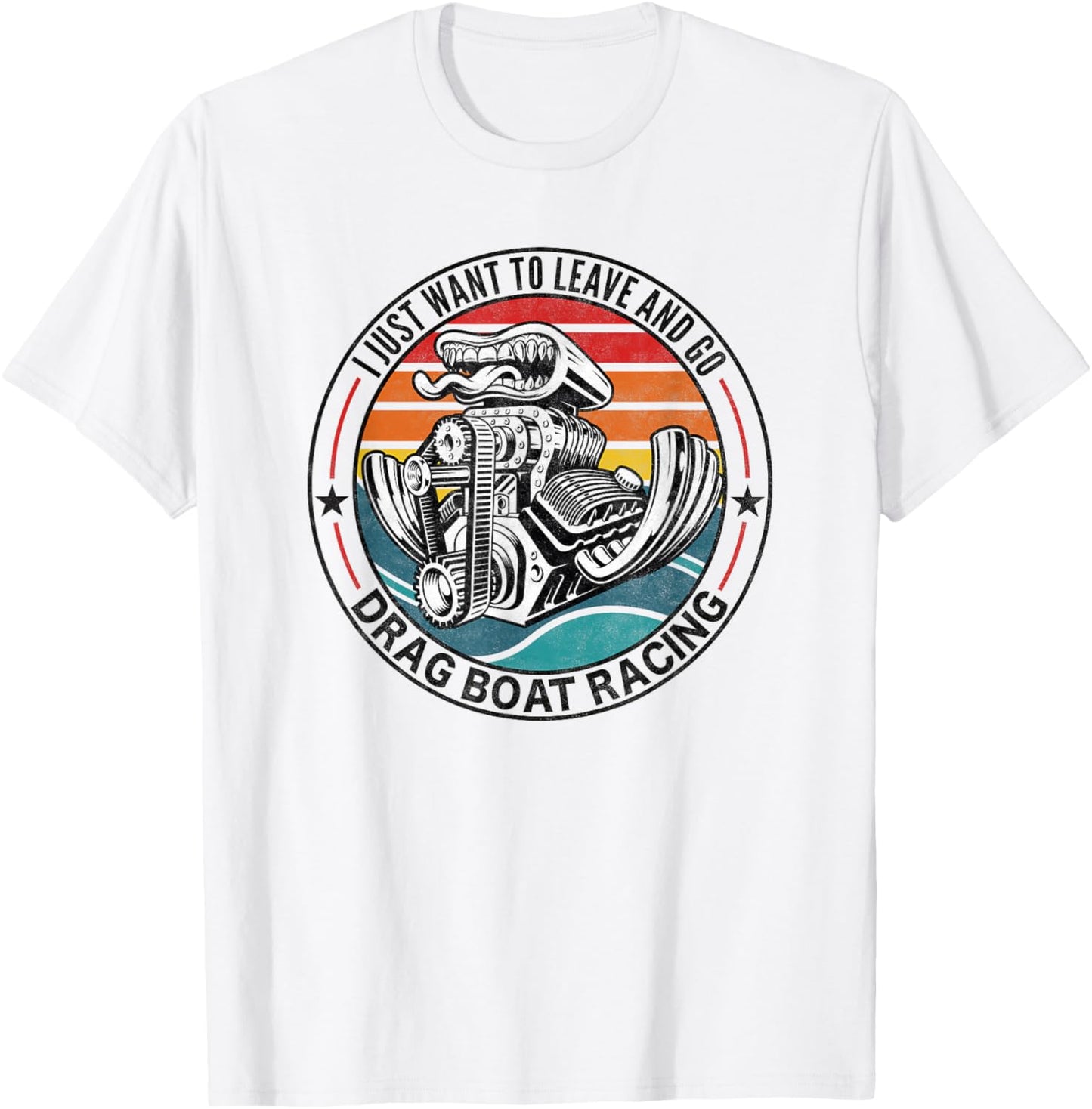 Retro Vintage Drag Boat Racing Drag Boat T-Shirt - T-Shirt | White