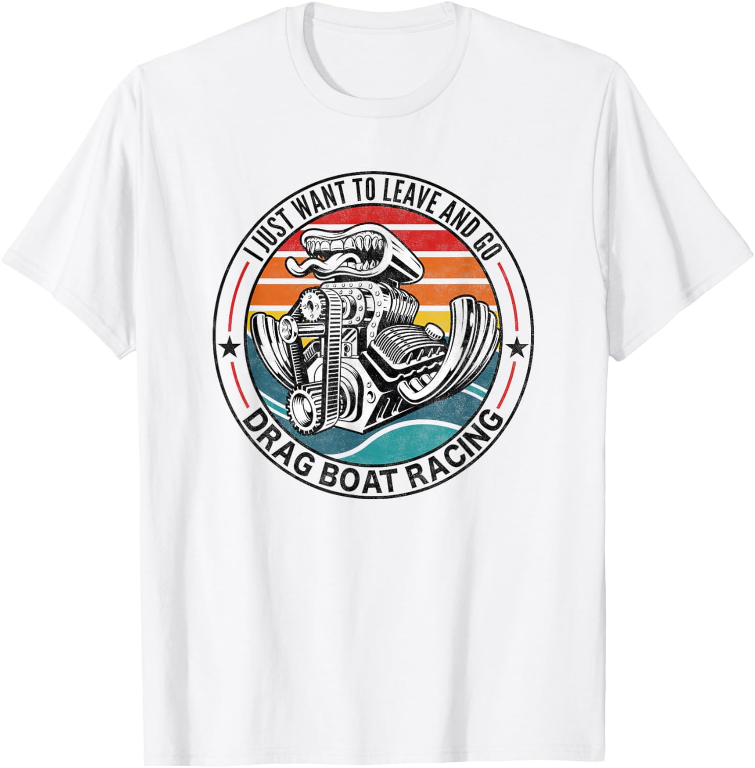 Retro Vintage Drag Boat Racing Drag Boat T-Shirt - T-Shirt | White