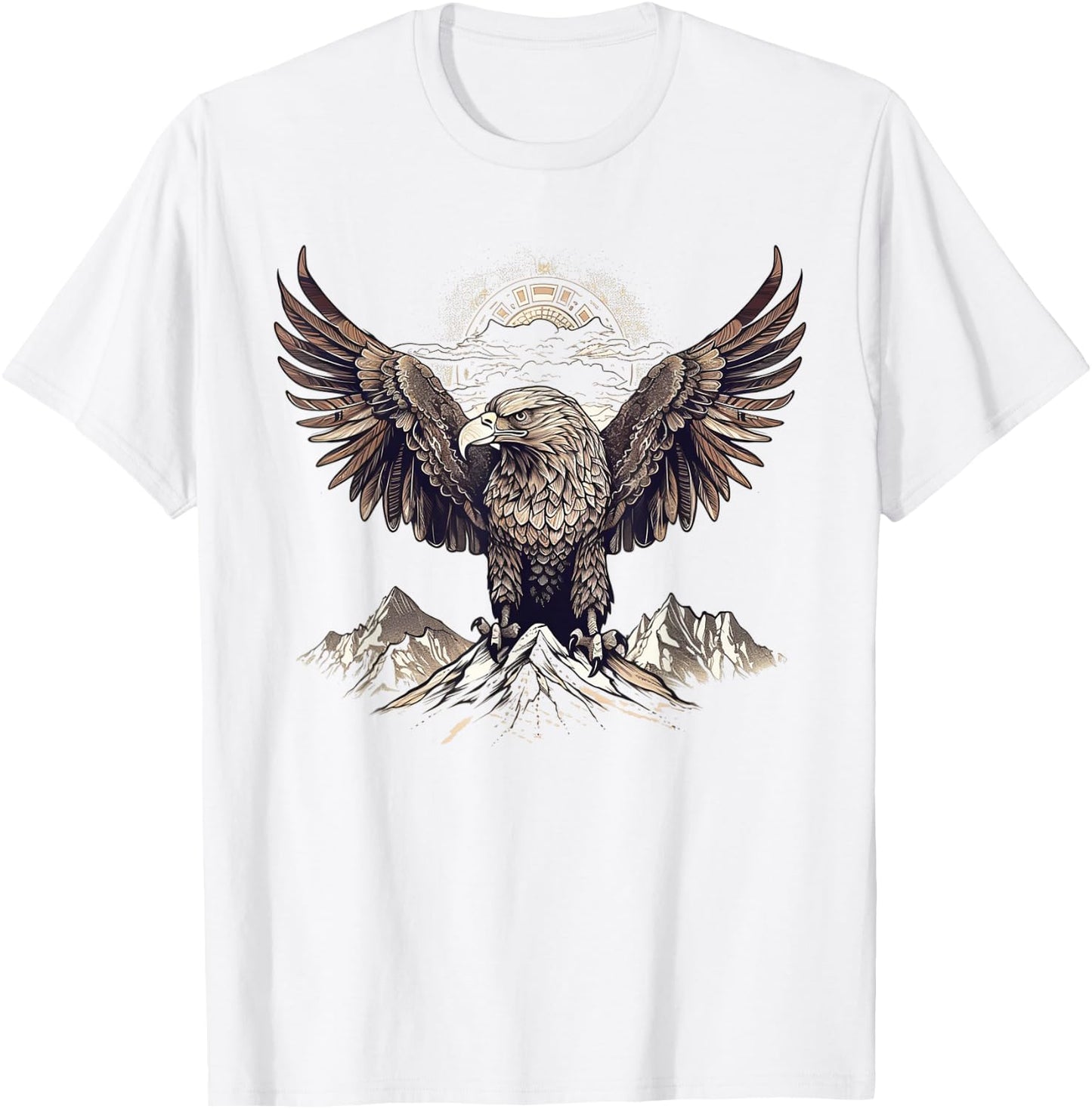 Eagle Artwork | Animal Bird Motif Eagle T-Shirt - T-Shirt | White