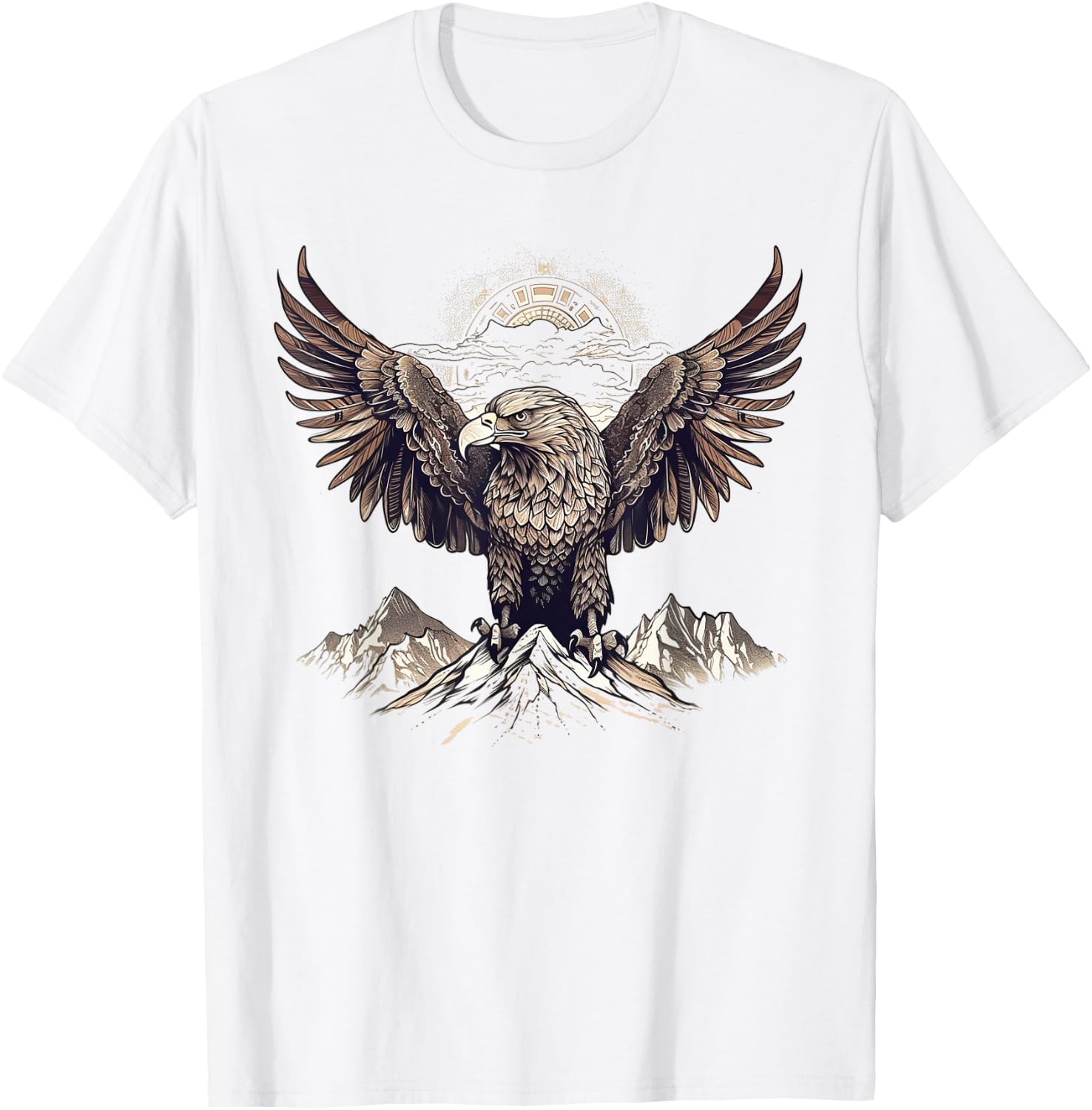 Eagle Artwork | Animal Bird Motif Eagle T-Shirt - T-Shirt | White
