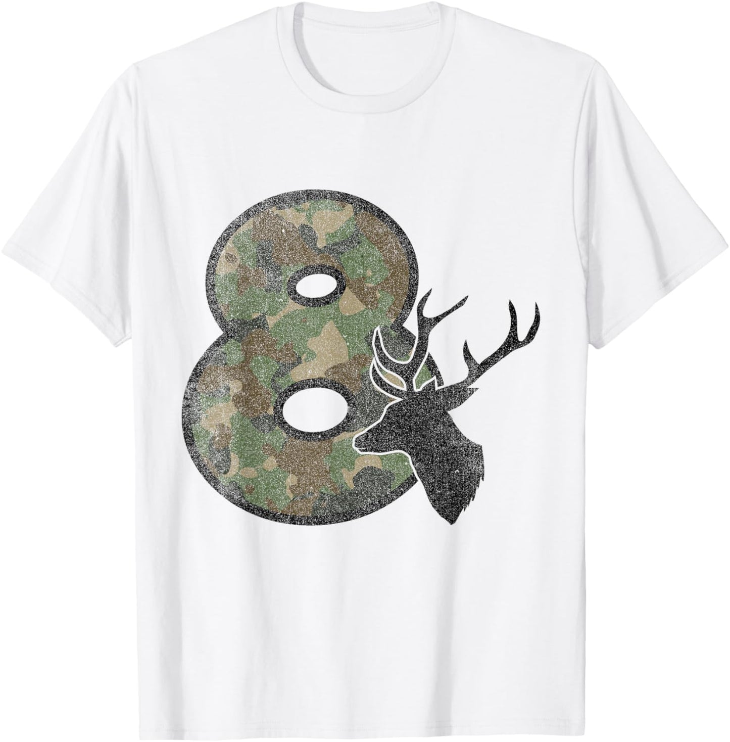 Country Boys Camo 8 Eight Year Old Birthday Deer Hunter T-Shirt - T-Shirt | White