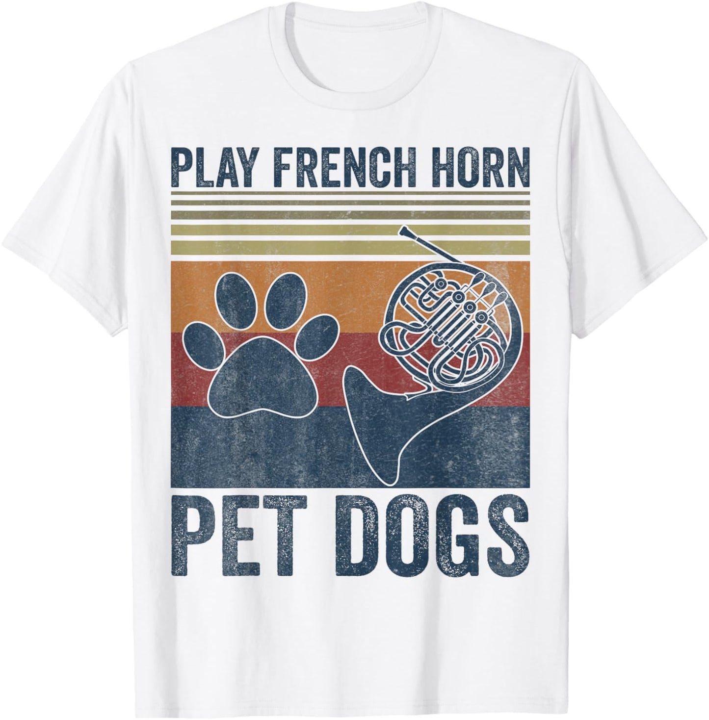 Dog Lover and French Horn Player - Pet Dogs Play French Horn Men Women Girls Kids T-Shirt - T-Shirt | White