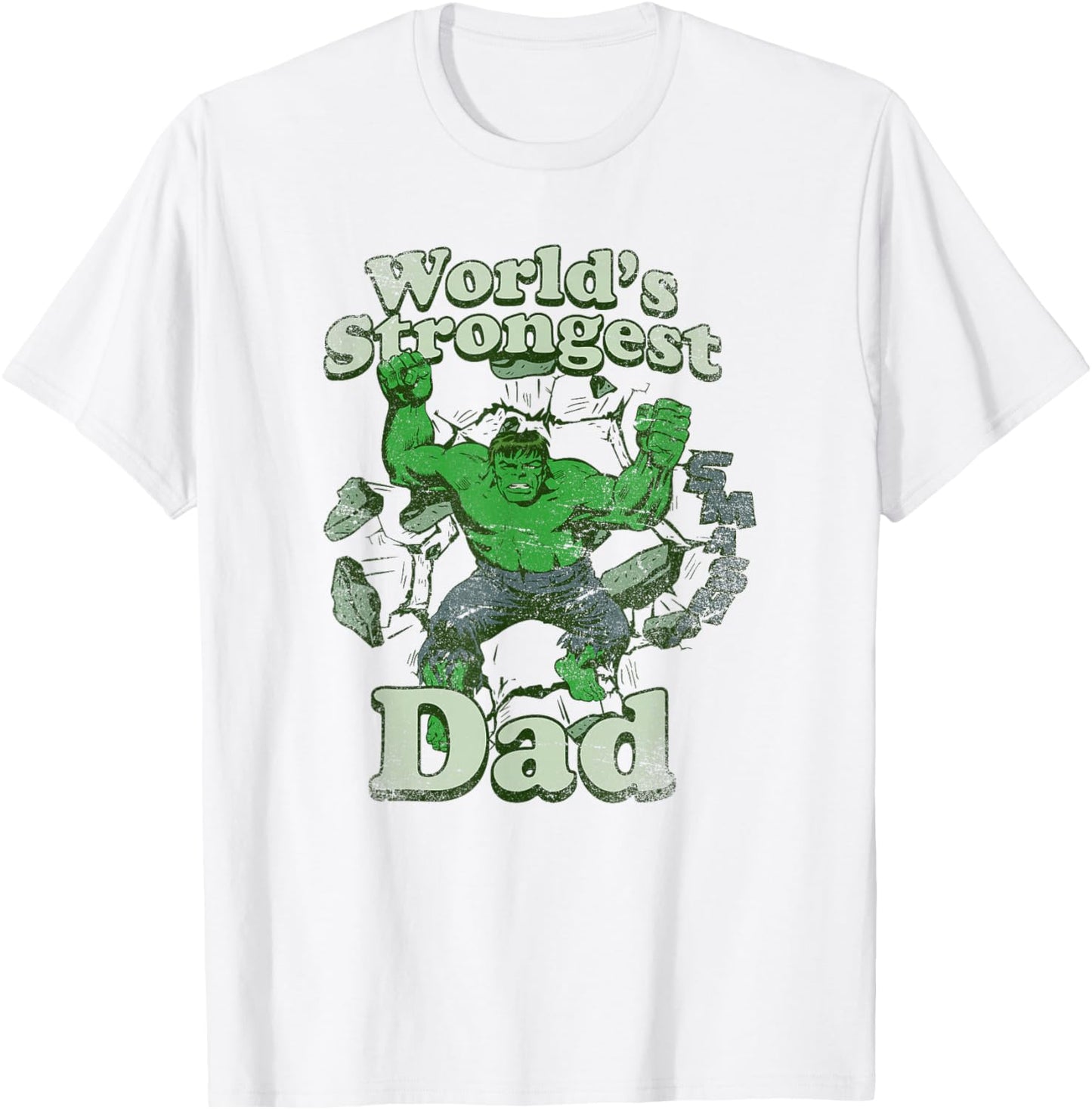 Marvel Father's Day Hulk World's Strongest Dad T-Shirt - T-Shirt | White