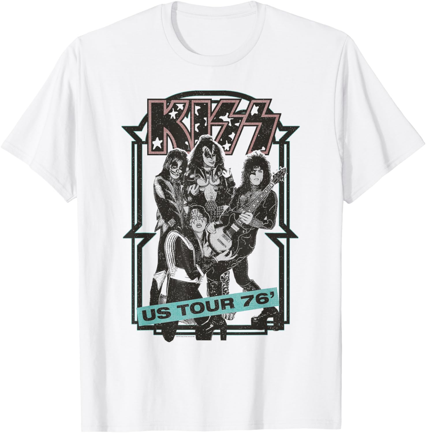 KISS - US Tour 1976 T-Shirt - T-Shirt | White