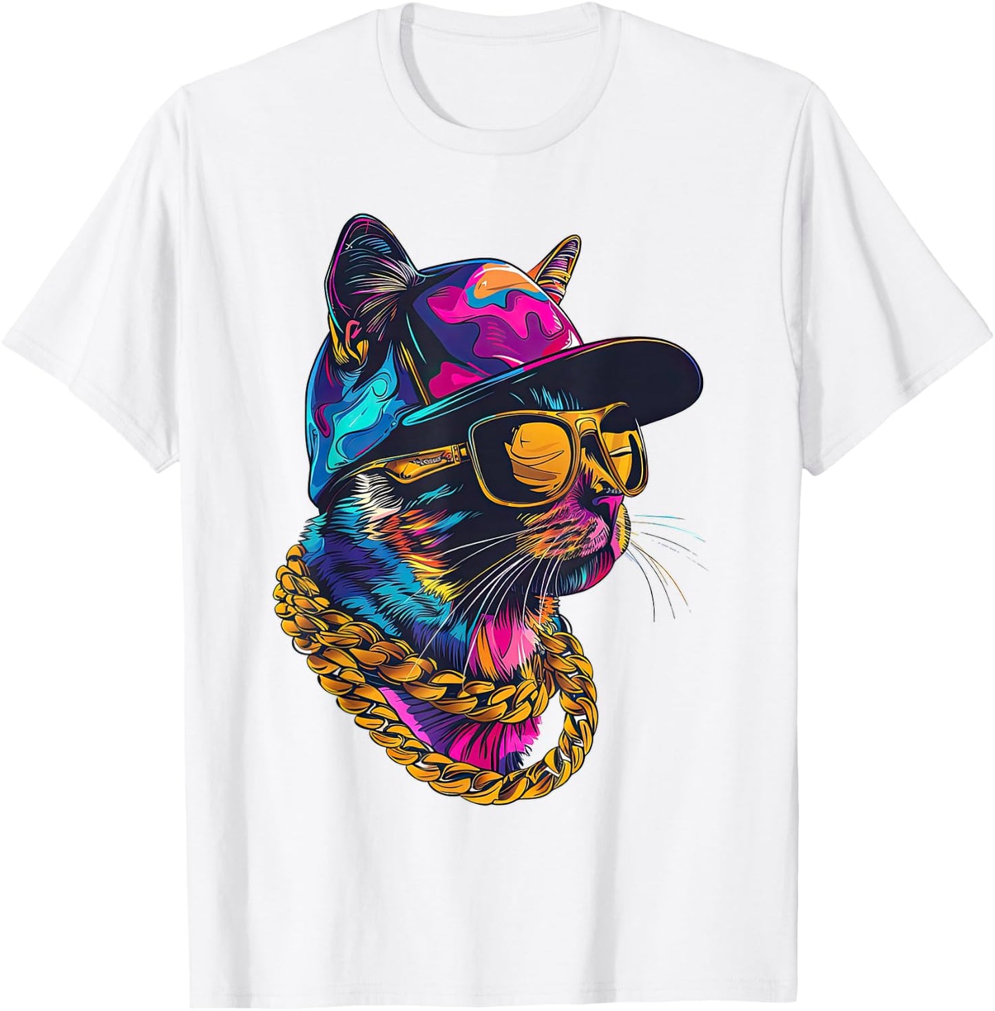 Cool Hip Hop Cat Urban Streetwear B-Boy Graffiti T-Shirt - T-Shirt | White