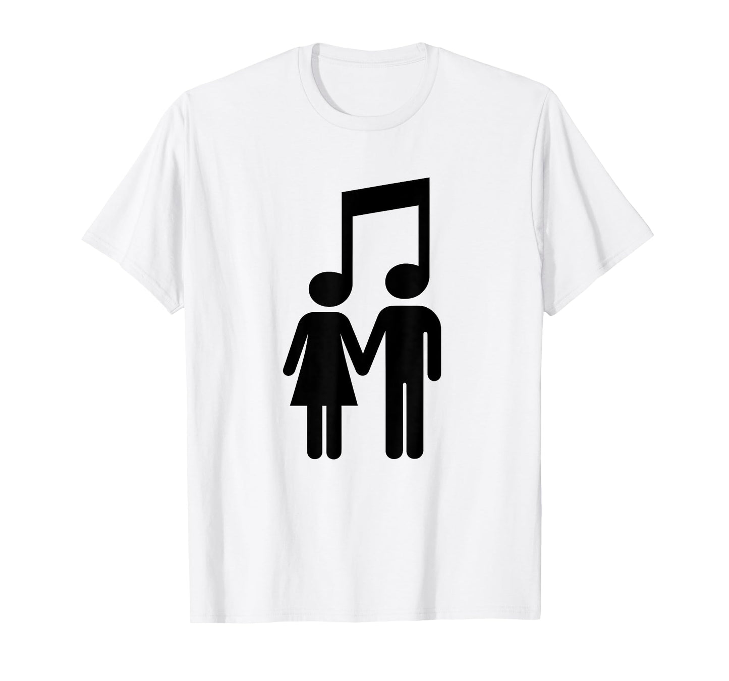 Music Note People Love Stick Figures Holding Hands T-Shirt