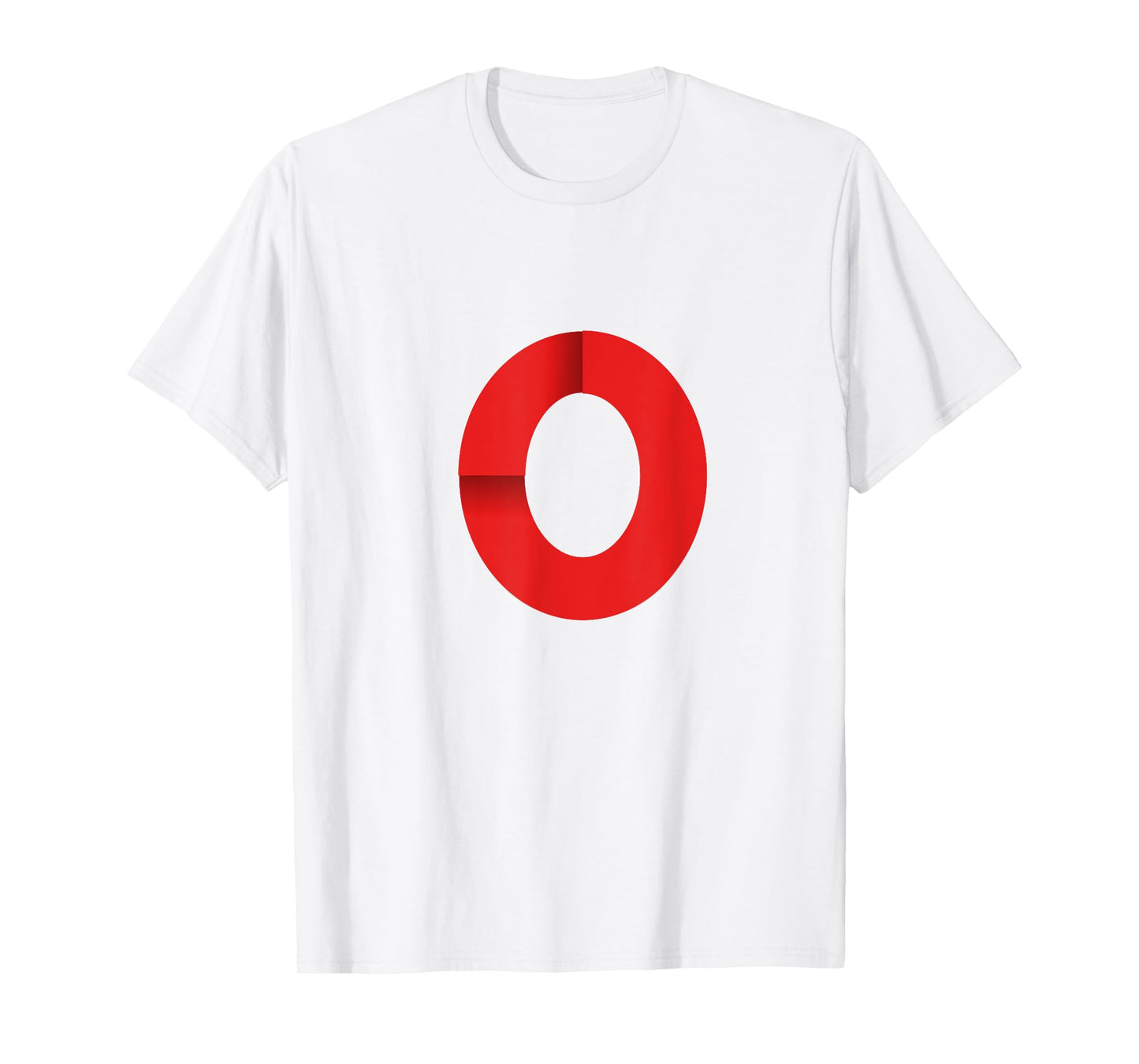 White With Red Letter O T-Shirt