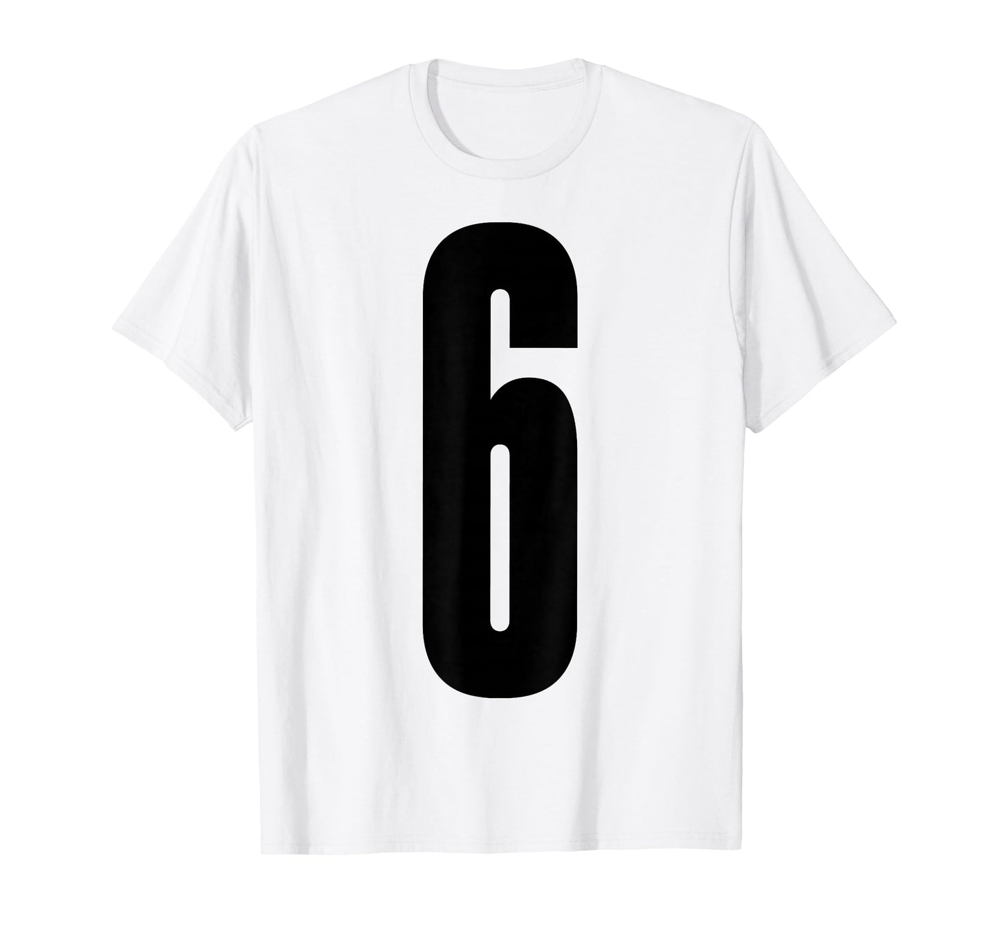 Black Sports Team Number #6 T-Shirt