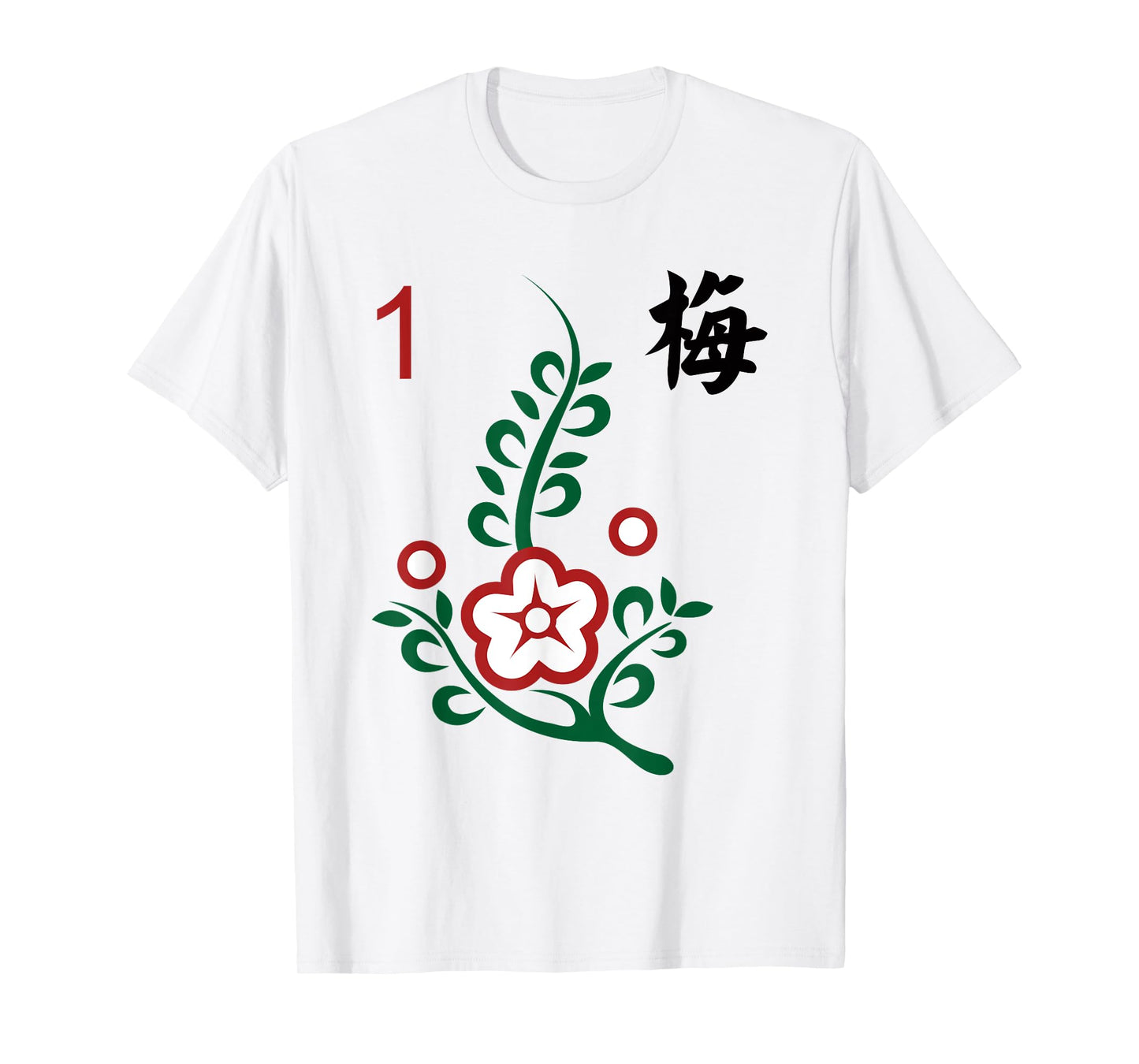 Chinese Mahjong Mah Jong Game Tiles Character Flower One T-Shirt