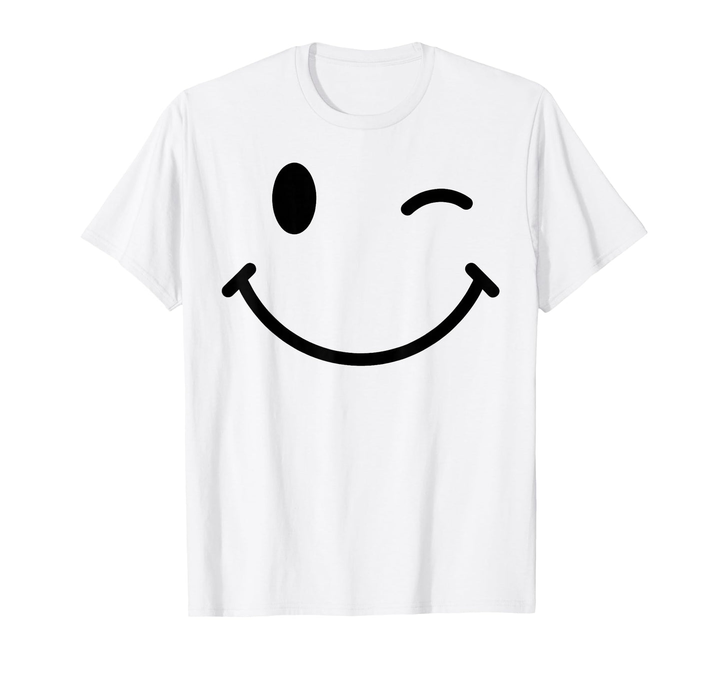 70s Yellow Smile Face Happy Wink Smiling Positive Retro T-Shirt