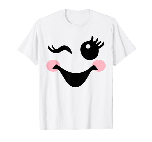 Cute Boo Face Ghost Halloween Costumes For Womens Girls T-Shirt