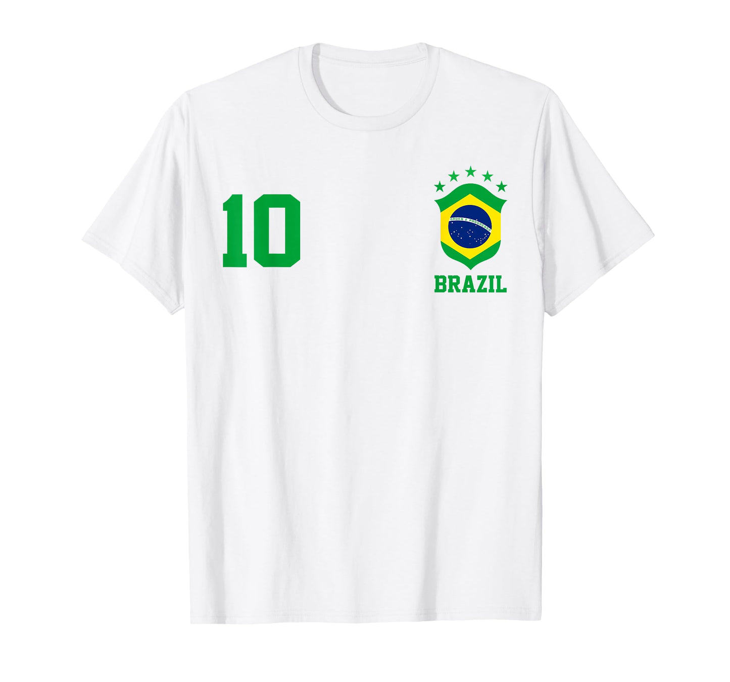 Chica Brazil Flag Brazilian Pride Soccer Jersey No.10 Lovers T-Shirt