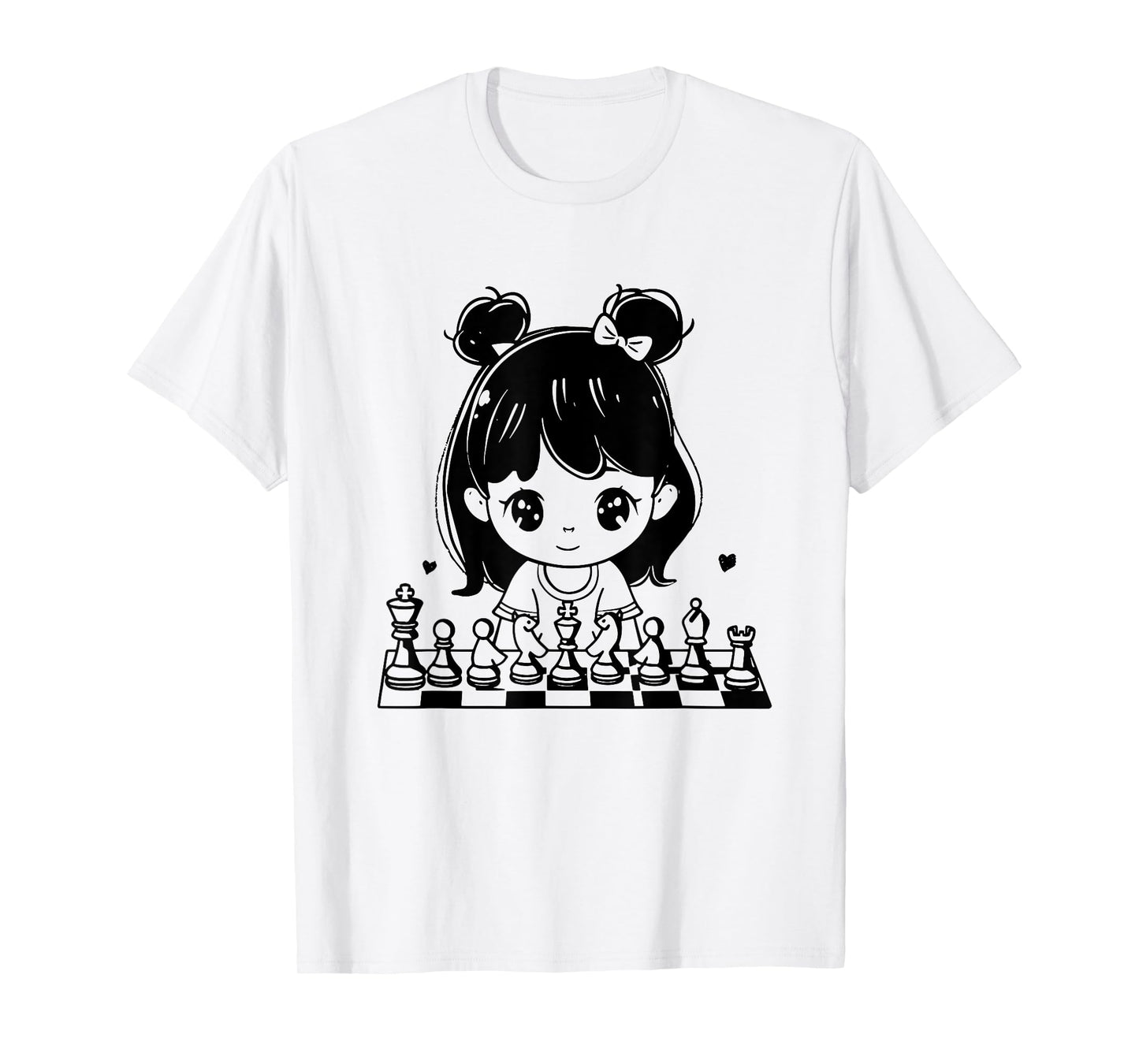 Chess Girl Cartoon Style Tabletop Games T-Shirt