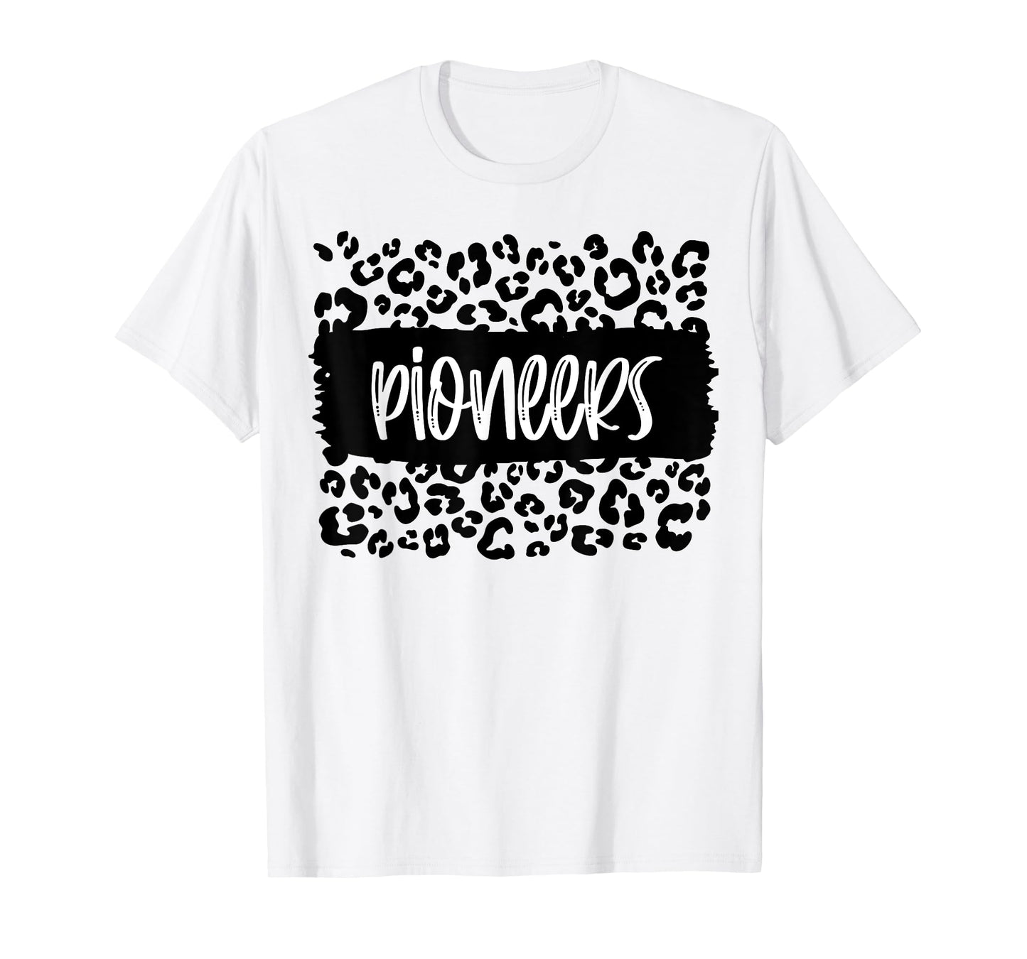 Pioneers Team Mascot School Spirit Game Night Leopard Print T-Shirt