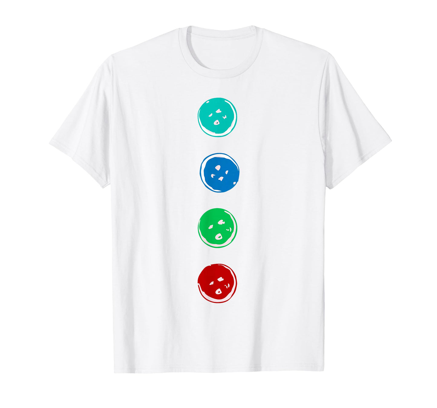 Four Groovy Buttons Blue Cat Funny Halloween Costume T-Shirt